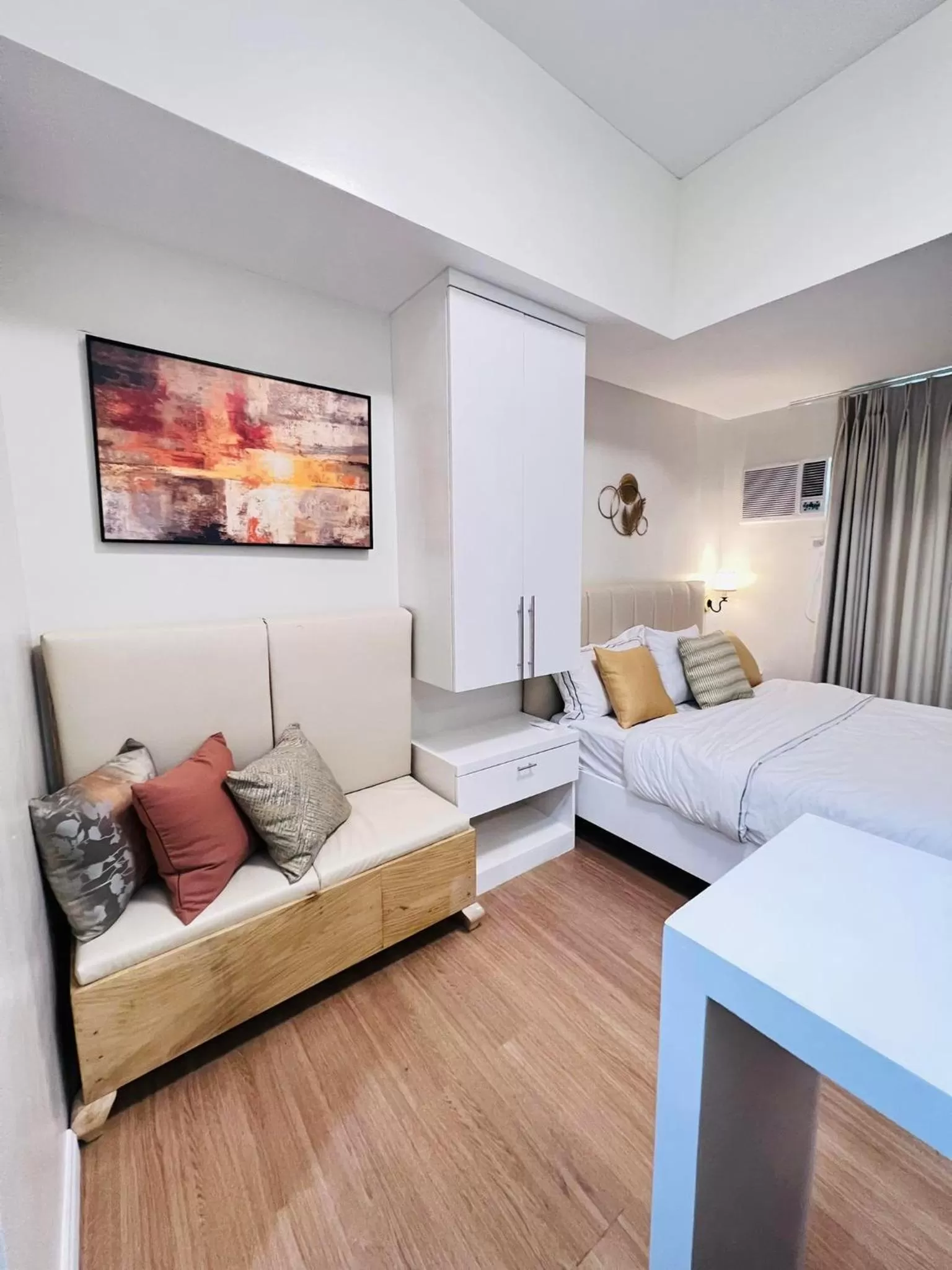 Living room, Bed in Studio with mountain view, near Limketkai mall in Prime Cagayan de Oro