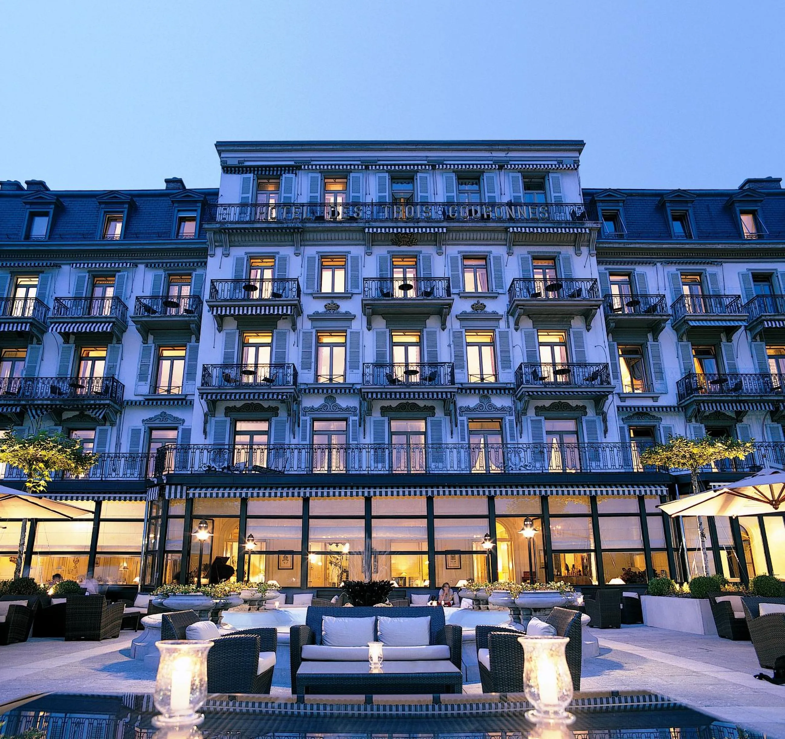 Patio in Hôtel Des Trois Couronnes & Spa - The Leading Hotels of the World