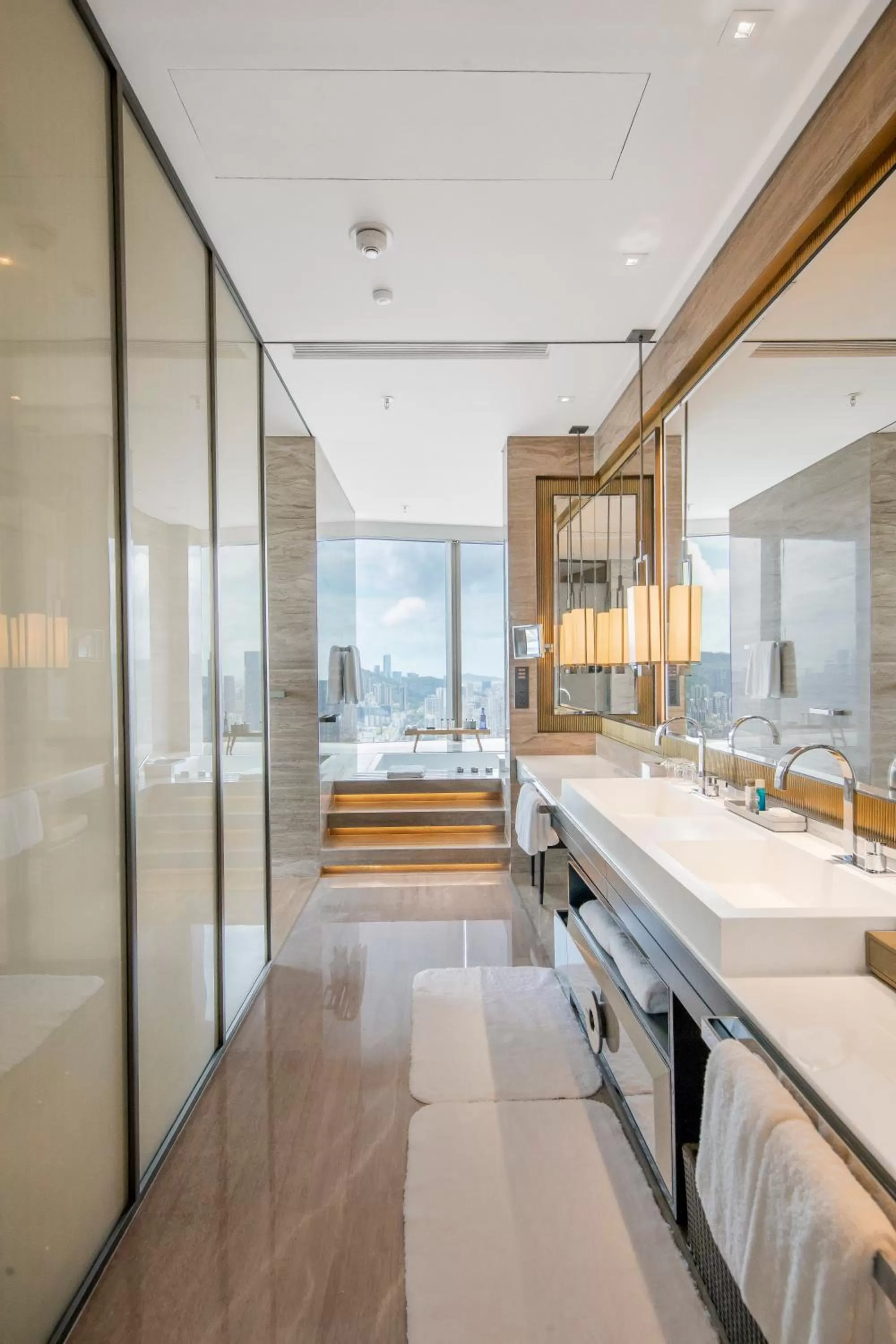 Bathroom in Raffles Shenzhen, Situated in the heart of One Shenzhen Bay, Book Now to Enjoy Free Minibar and Happy Hour Privileges at Long Bar on 71F