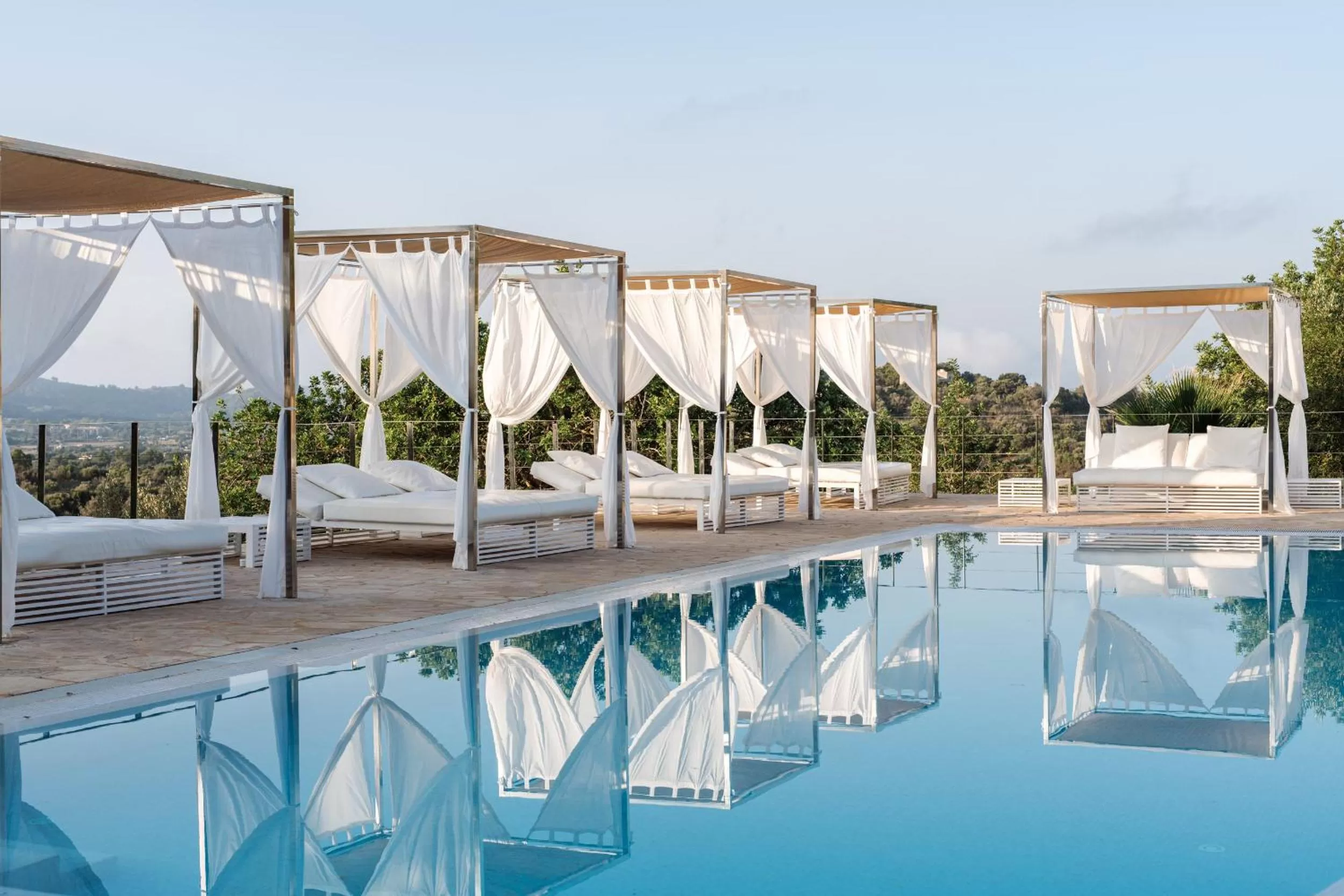 Pool view in Cases de Son Barbassa Hotel & Restaurant