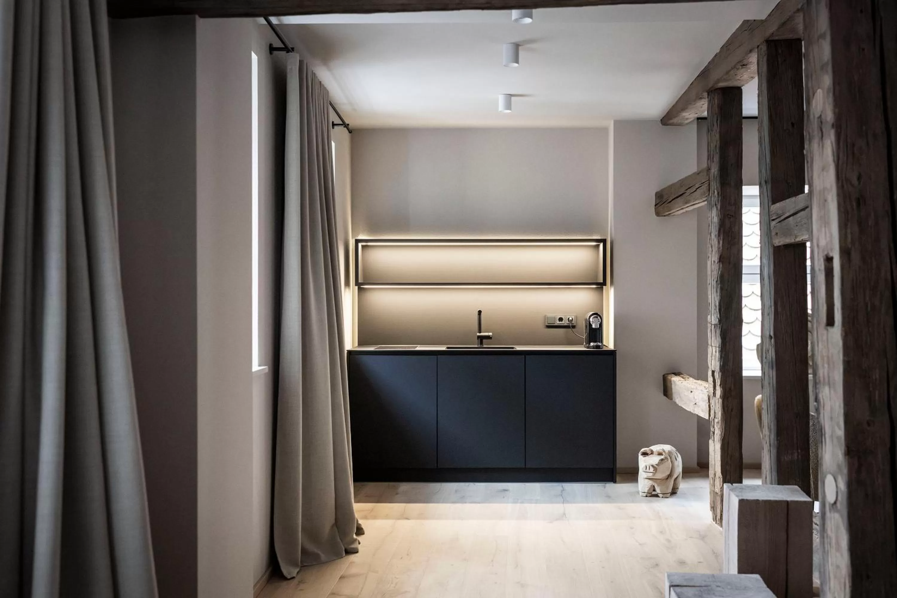 Kitchen or kitchenette in HOTEL & SPA Goldene Rose