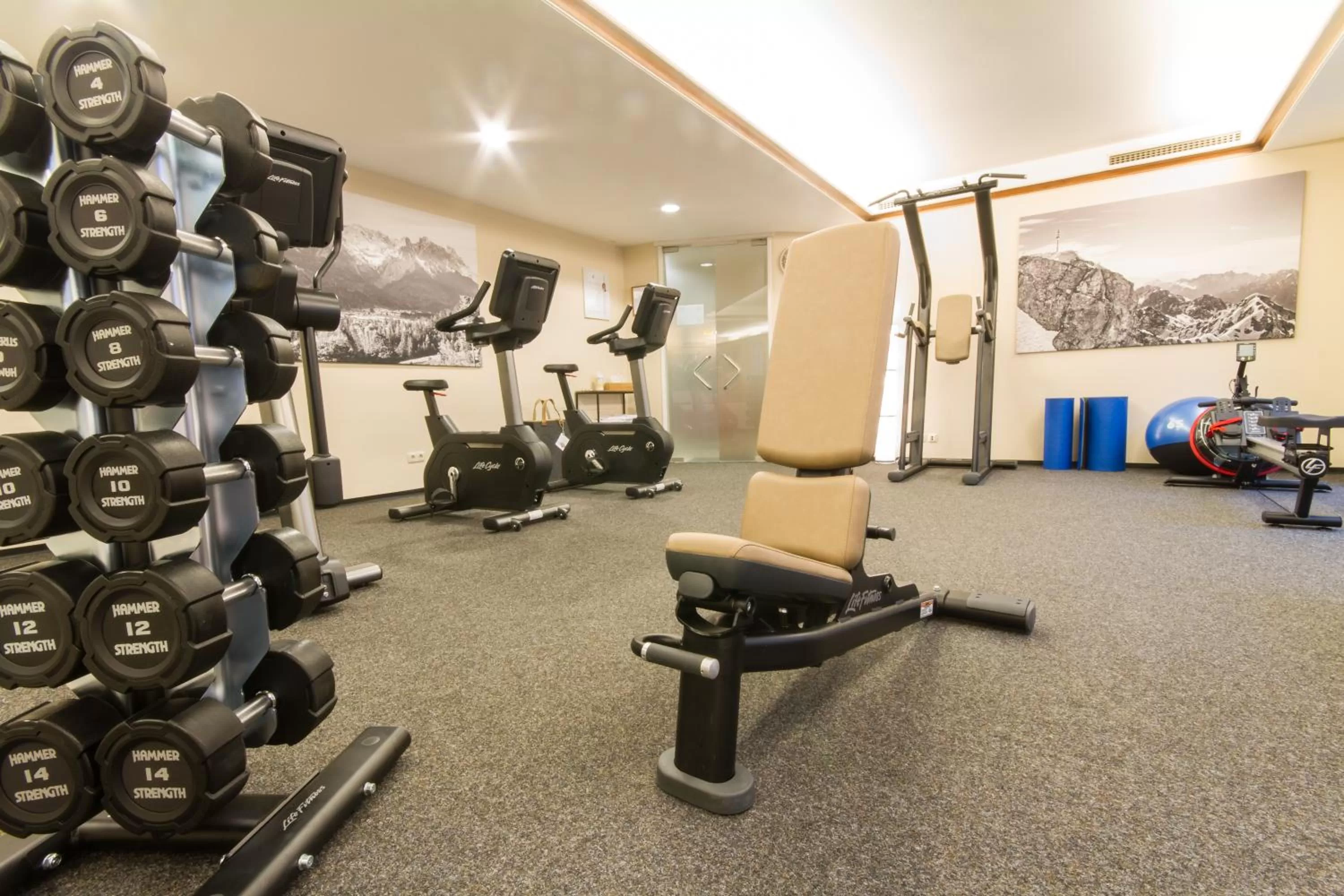 Fitness centre/facilities in Hotel Zugspitze