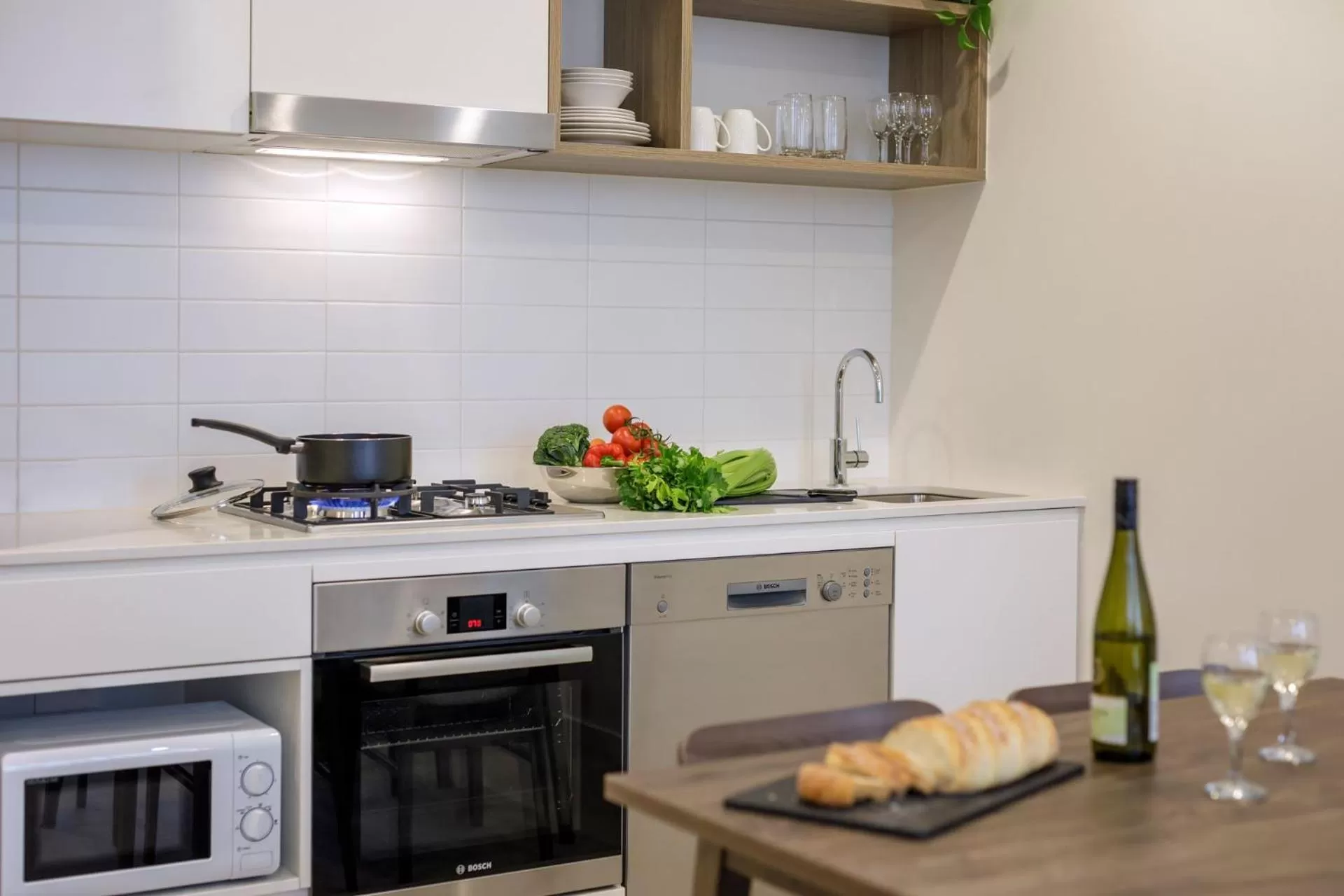 kitchen in Brady Apartment Hotel Hardware Lane