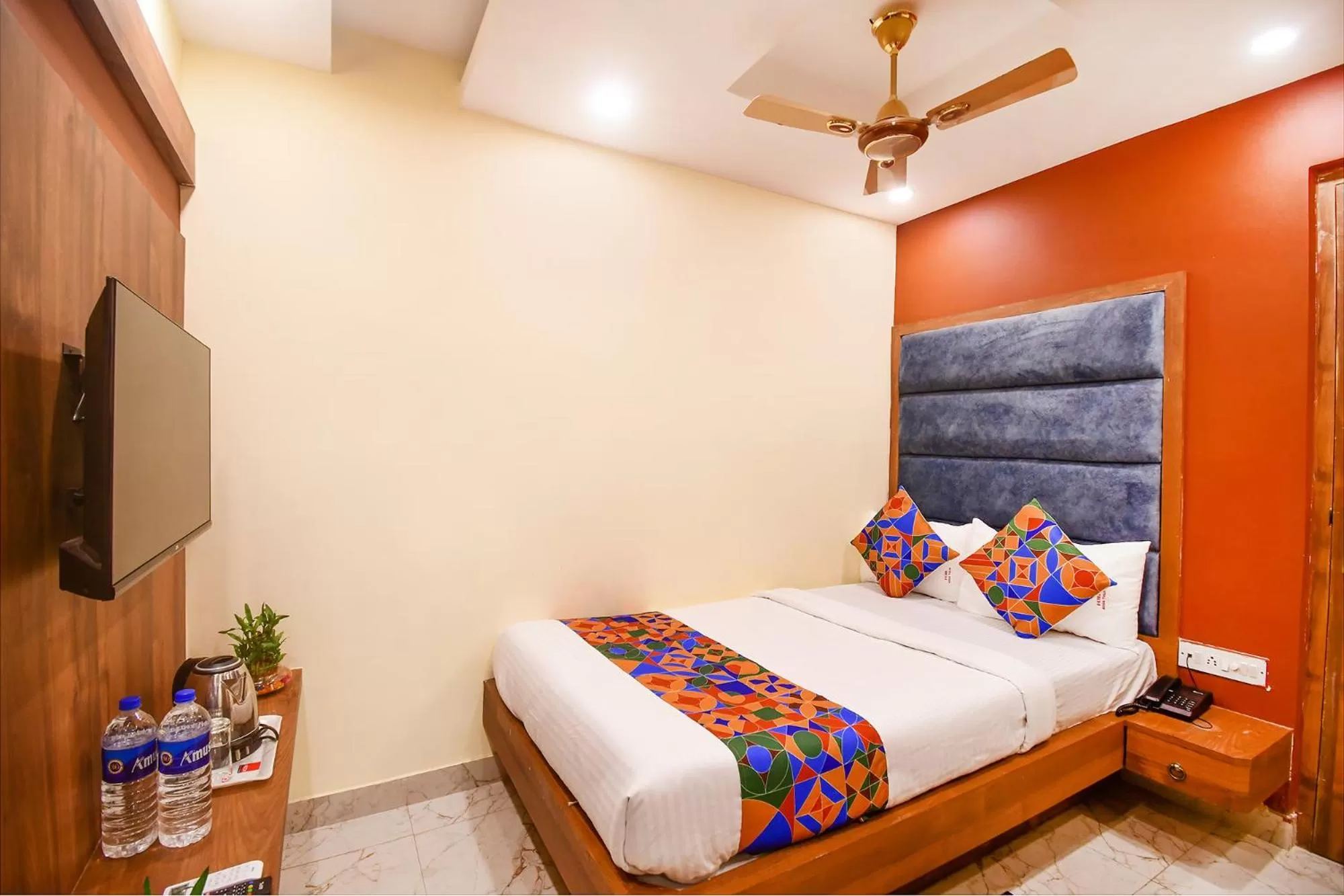 TV and multimedia, Bed in FabHotel Aqua Tulip - Nr Milan Mela