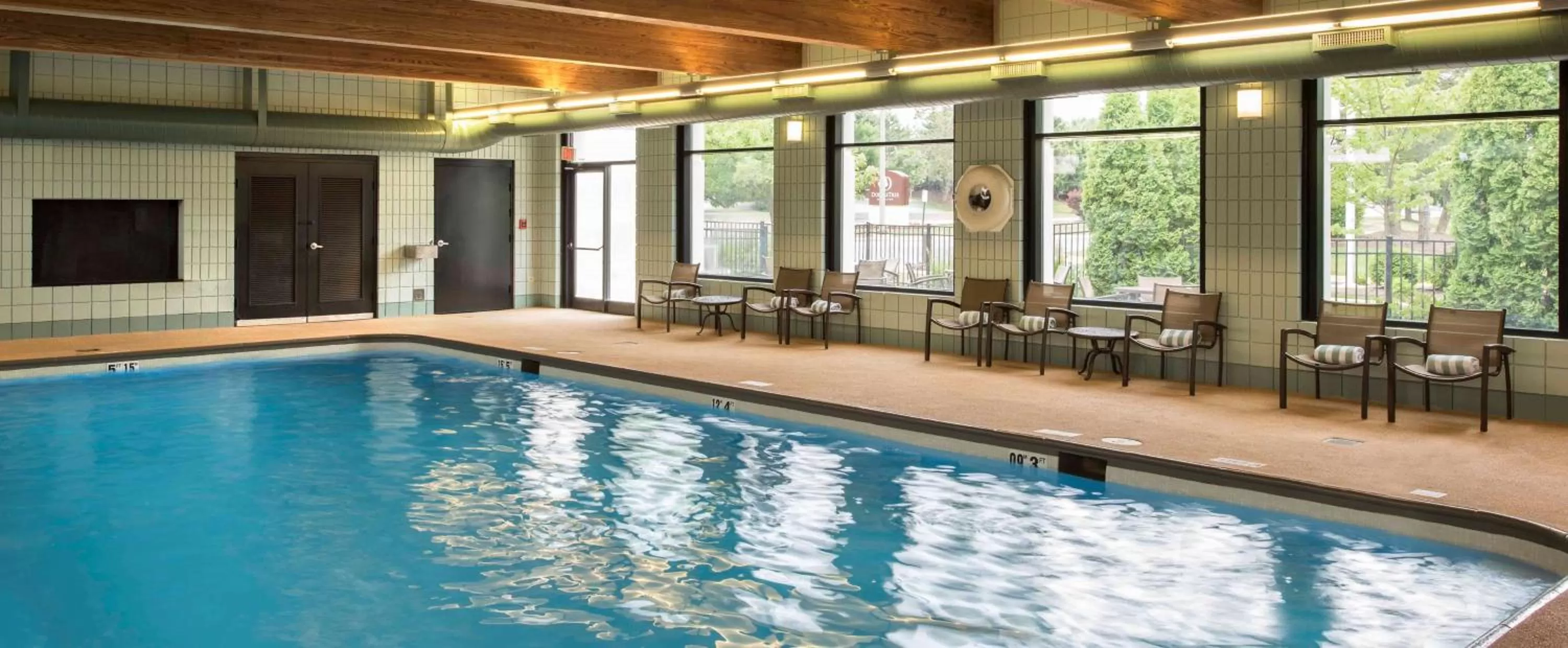 Pool view in DoubleTree by Hilton Chicago Schaumburg