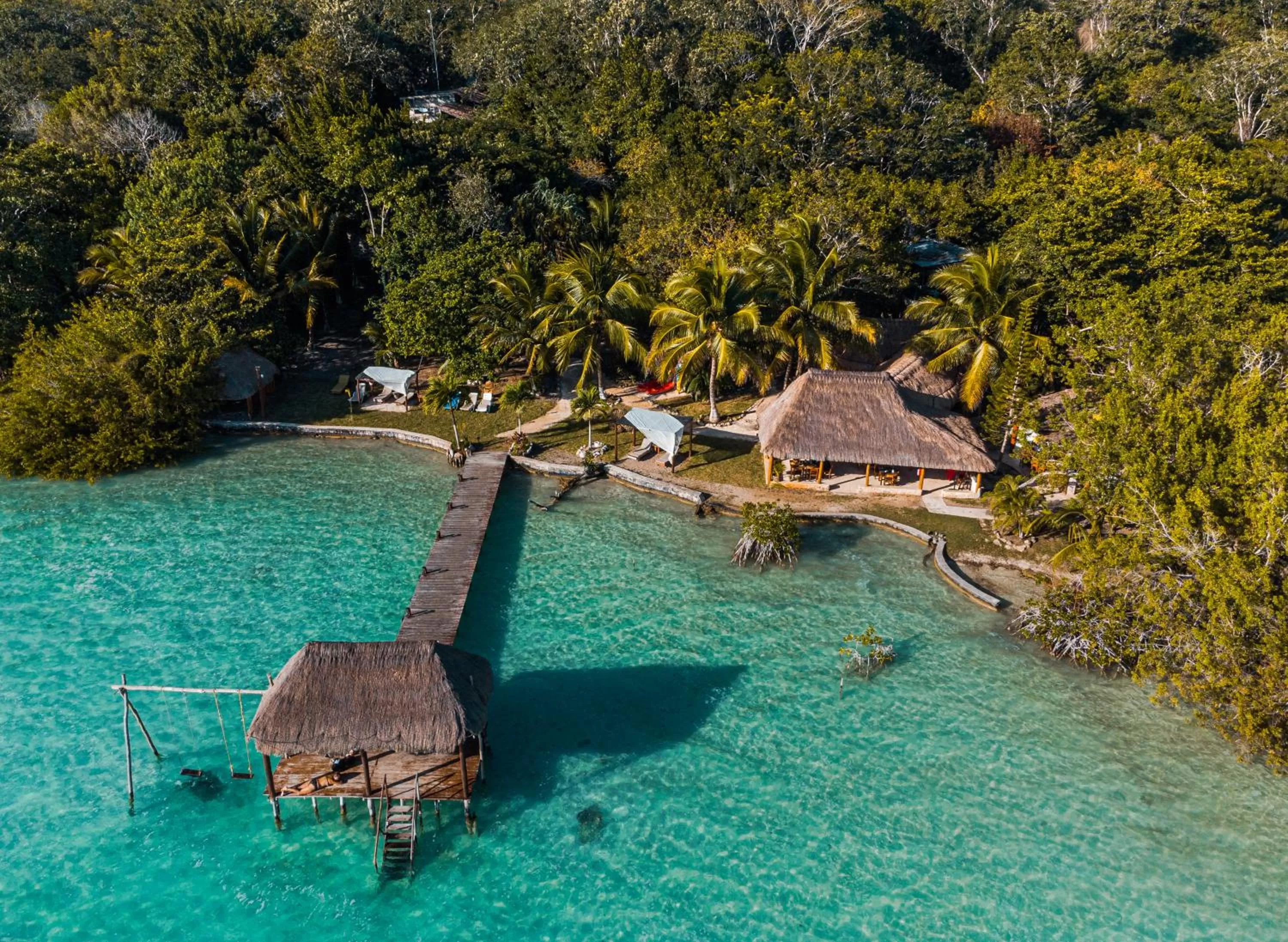 Lake view, Bird's-eye View in Hotel Wayak Bacalar