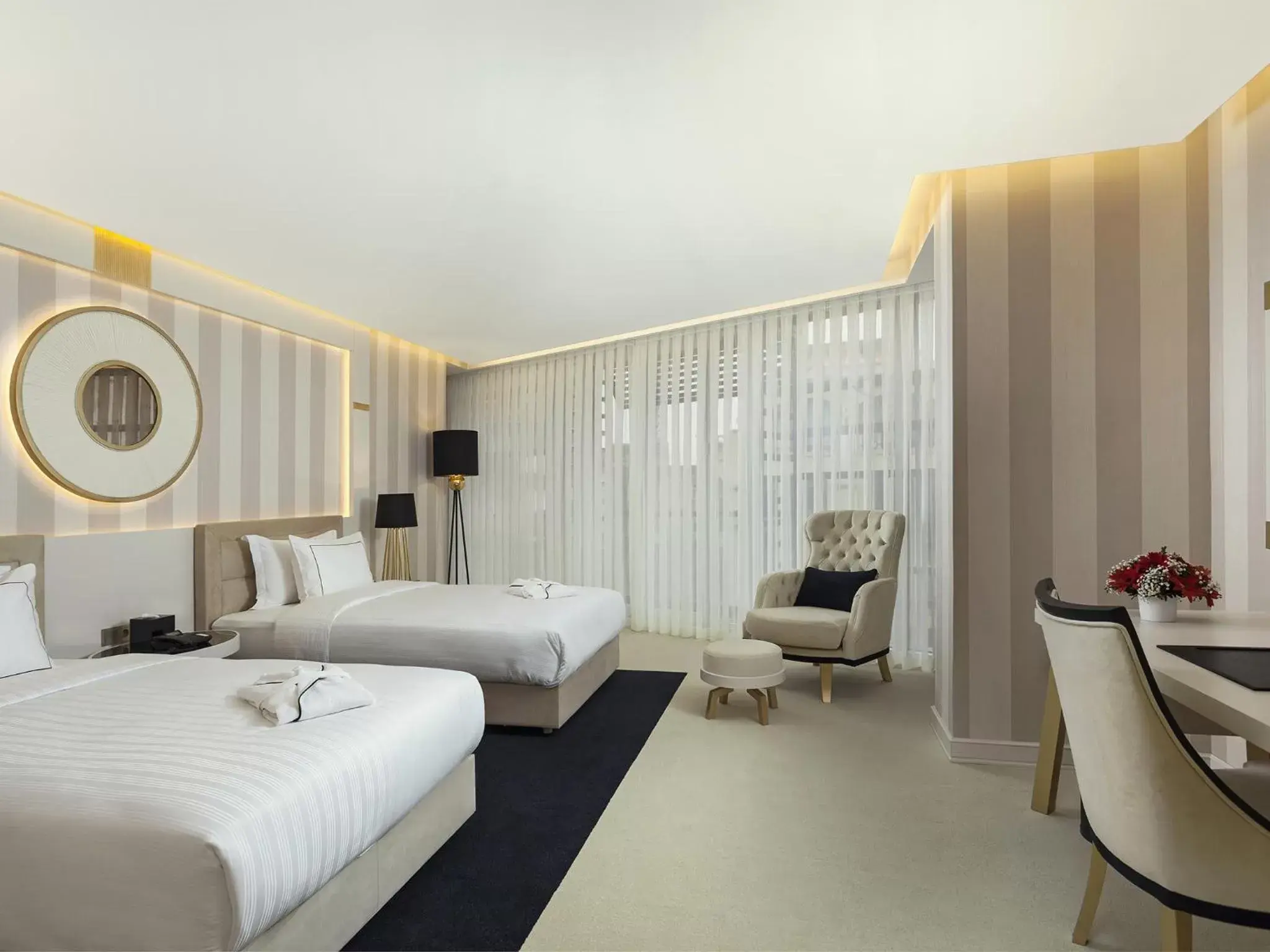 Family Suite with One Double Bed and Twin Beds in Ramada Hotel & Suites by Wyndham Istanbul- Sisli Family Suite with One Double Bed and Twin Beds in Ramada Hotel & Suites by Wyndham Istanbul- Sisli