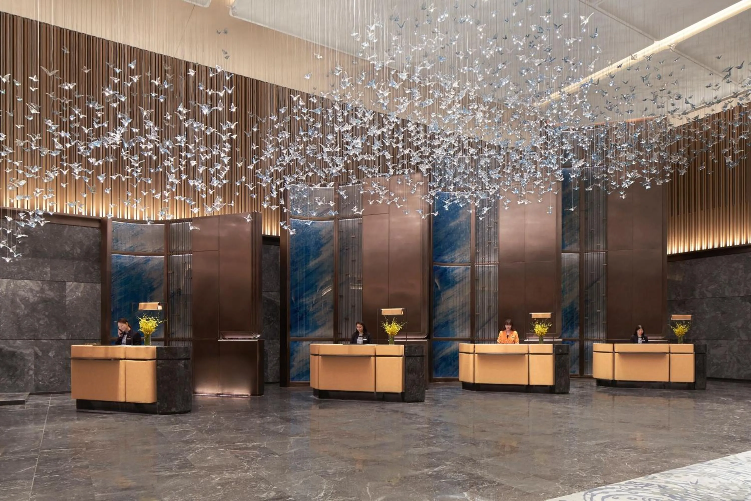 Lobby or reception in Tianjin Marriott Hotel National Convention and Exhibition Center