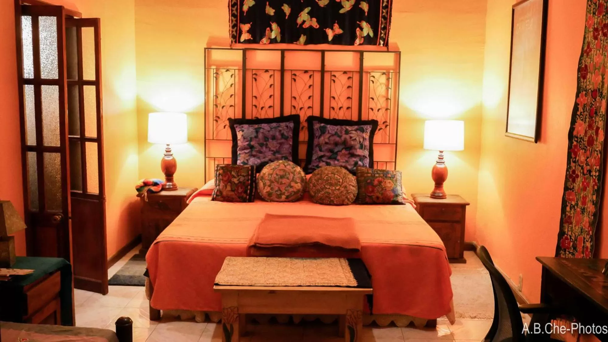 Bedroom, Bed in Casona Rosa B&B, Morelia