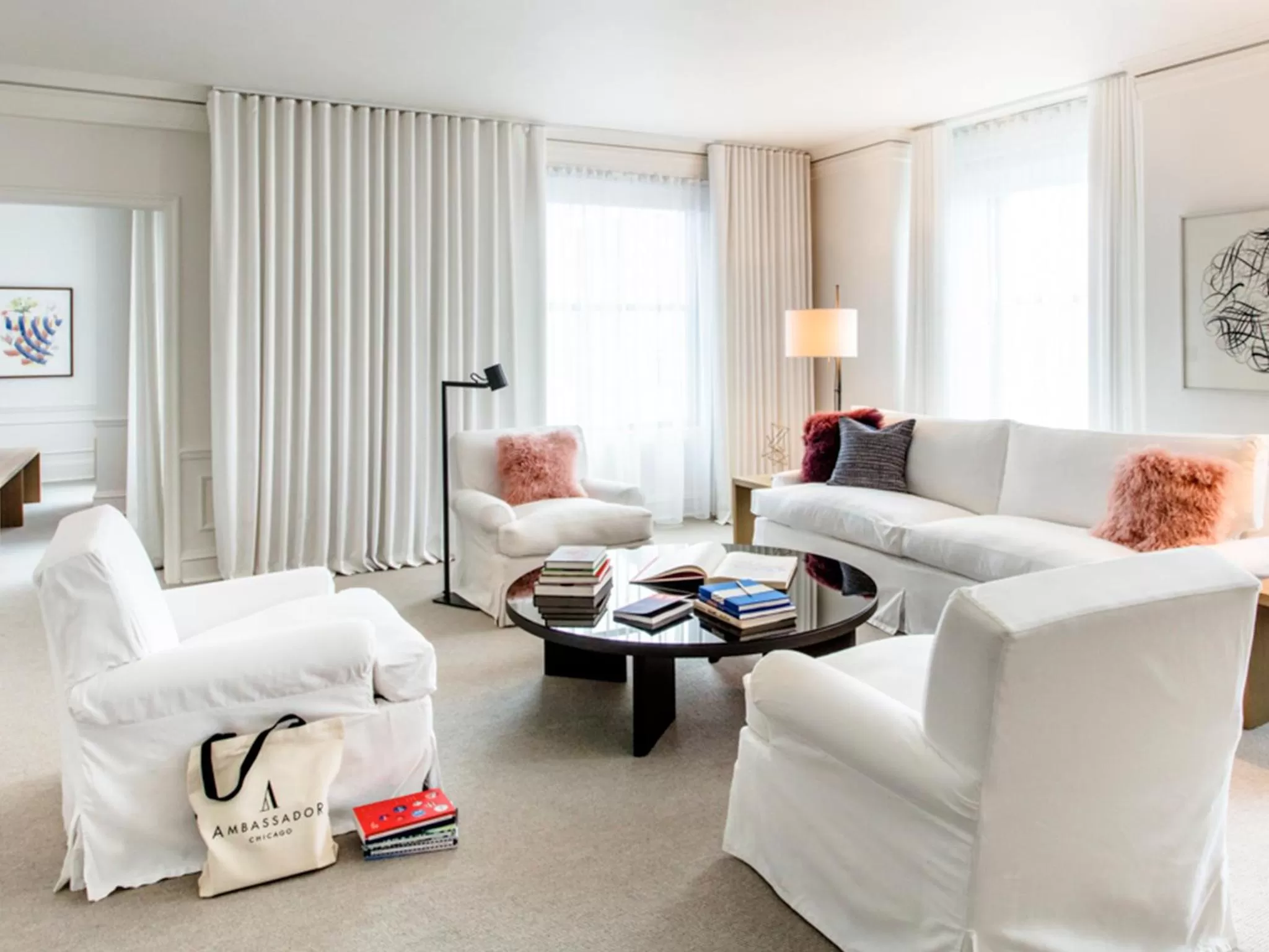 Living room in Ambassador Chicago, part of JdV by Hyatt