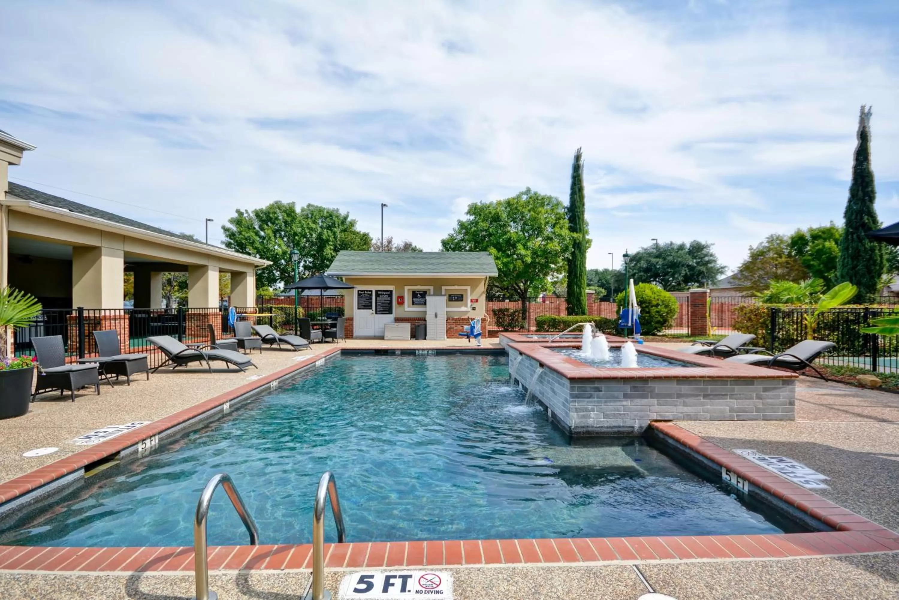 Pool view in Homewood Suites by Hilton Dallas-Lewisville