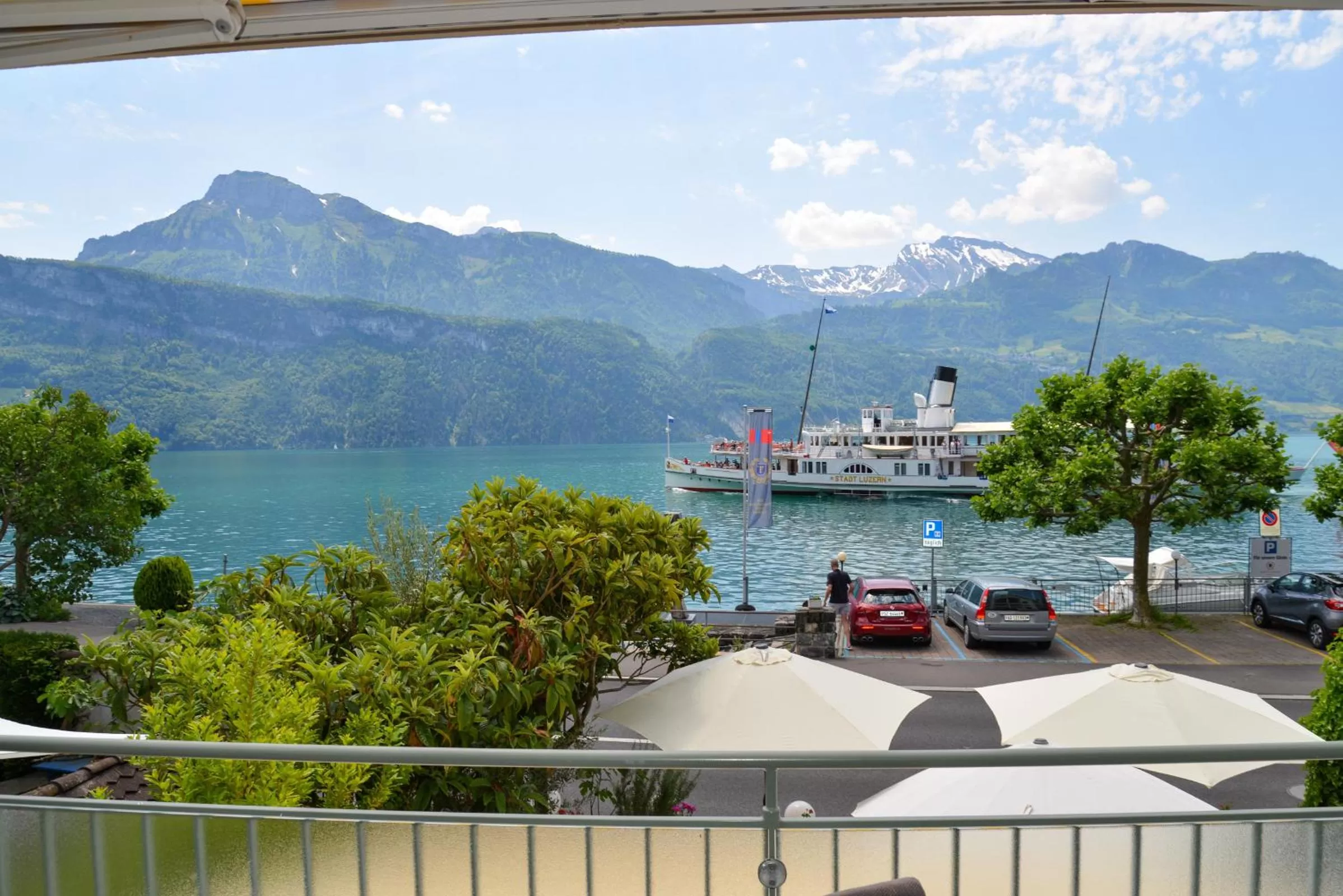 Lake view in Seehotel Riviera at Lake Lucerne
