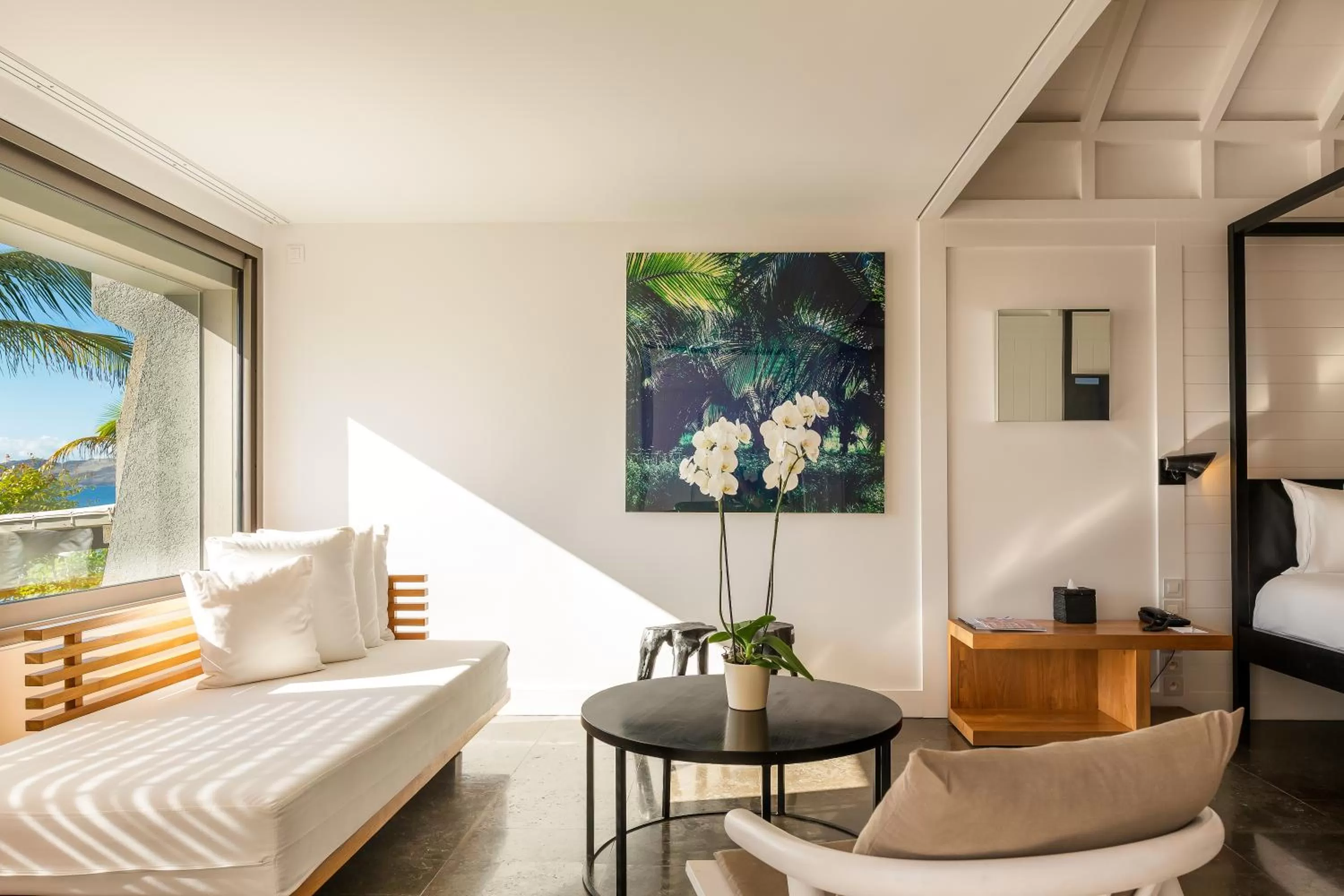 Seating area, Bed in Hotel Christopher Saint Barth