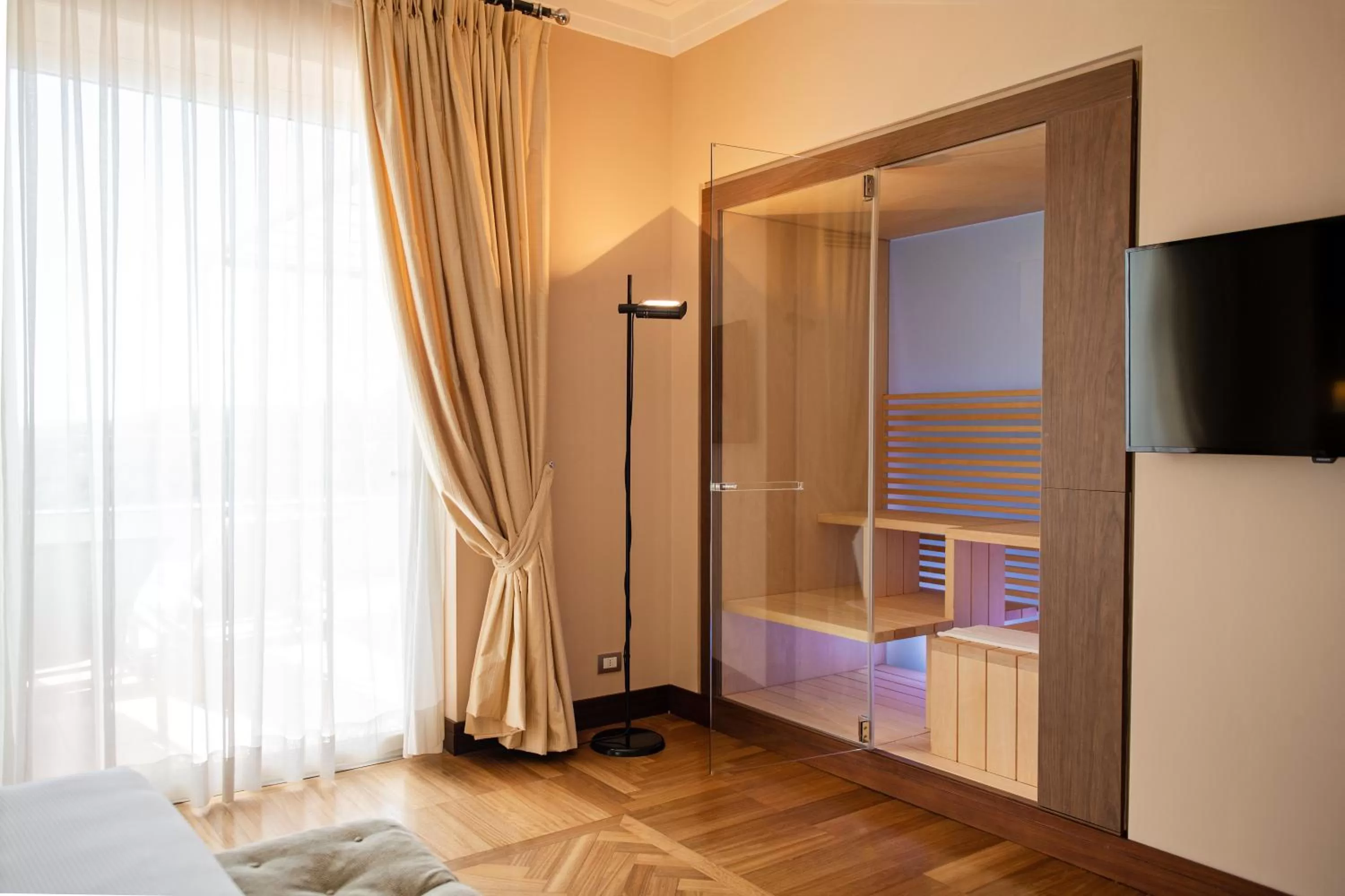 Sauna, Bed in Villa Maria Hotel & SPA