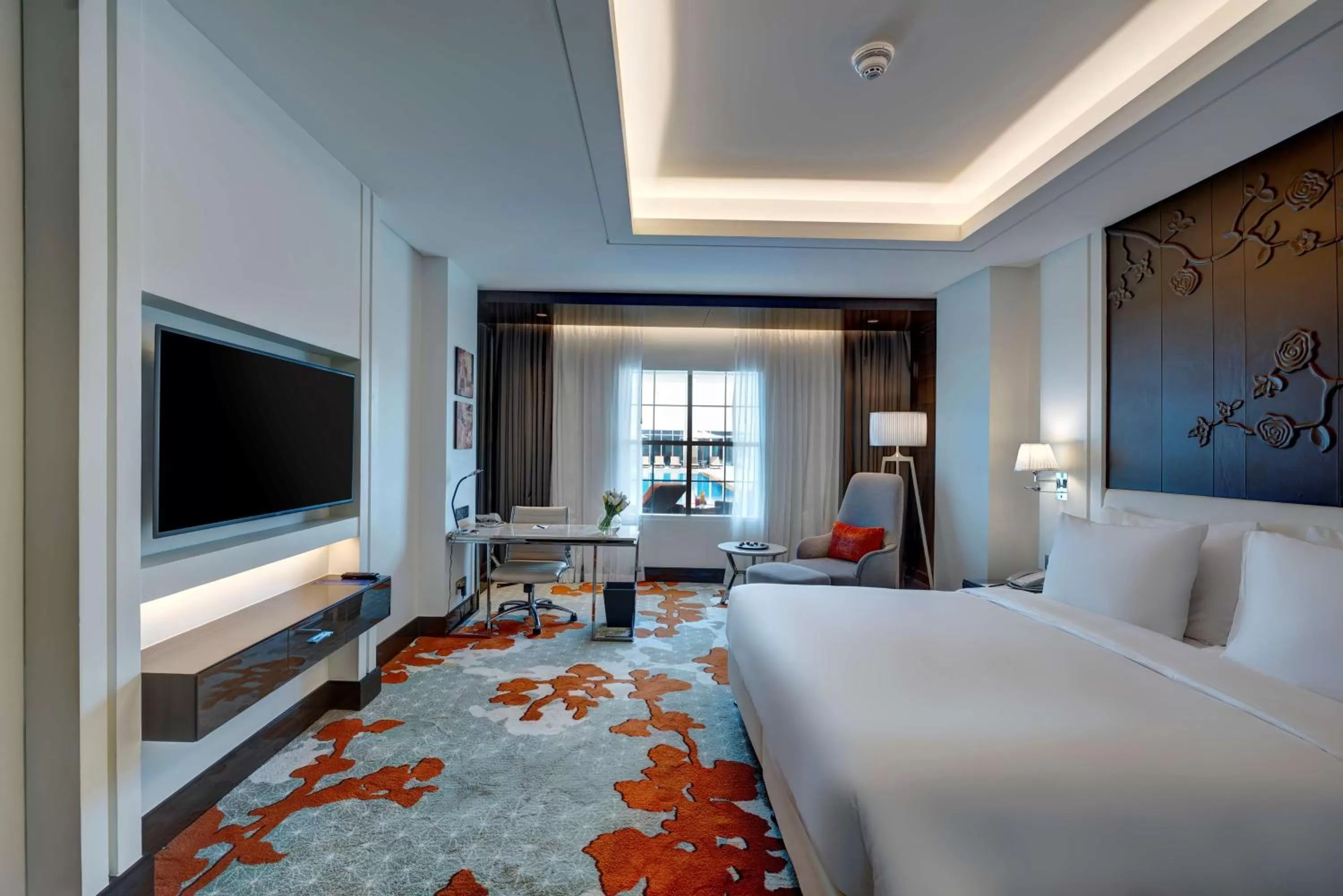 View (from property/room), Bed in Radisson Blu Hotel, Ajman