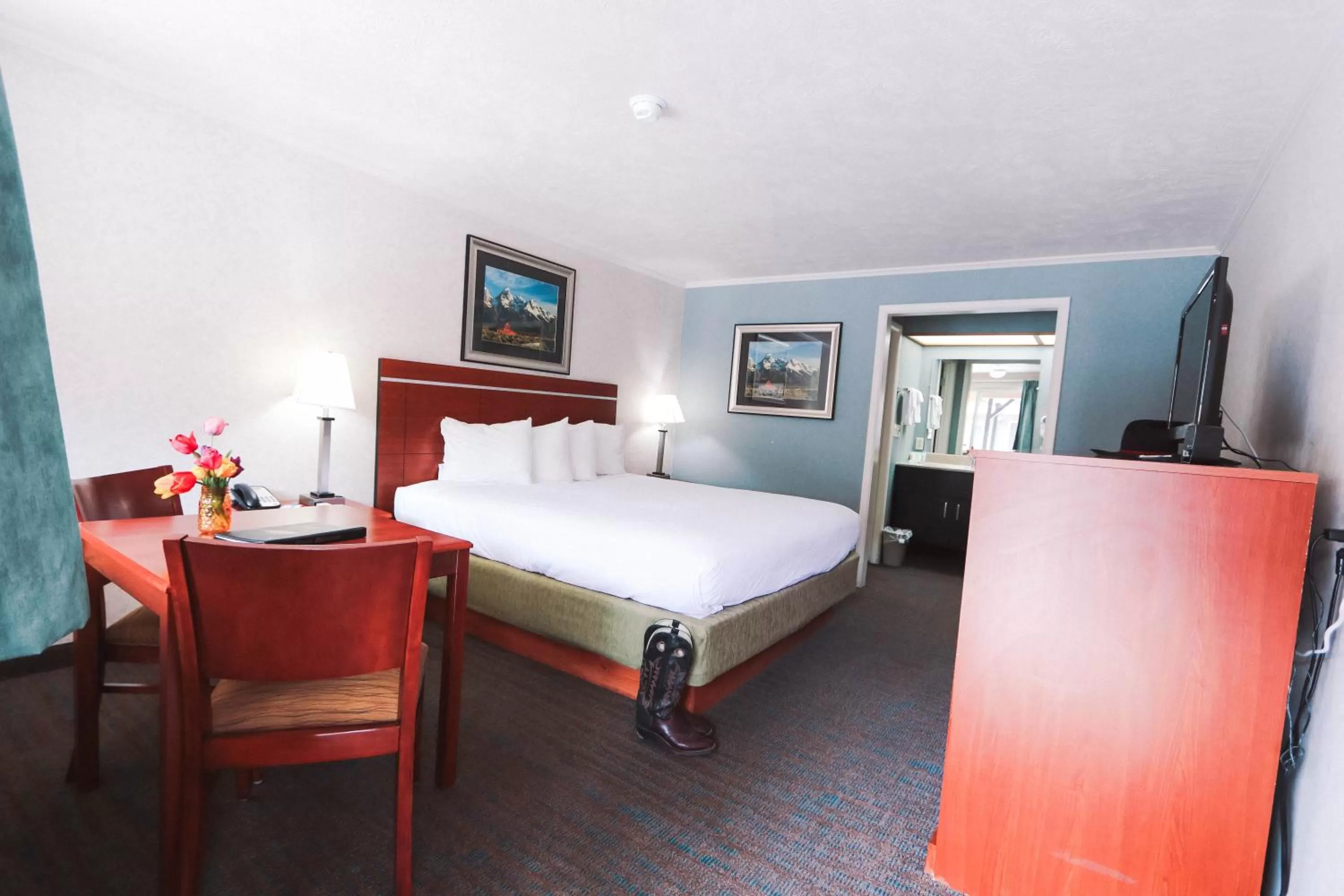 View (from property/room), Bed in Brandin' Iron Inn