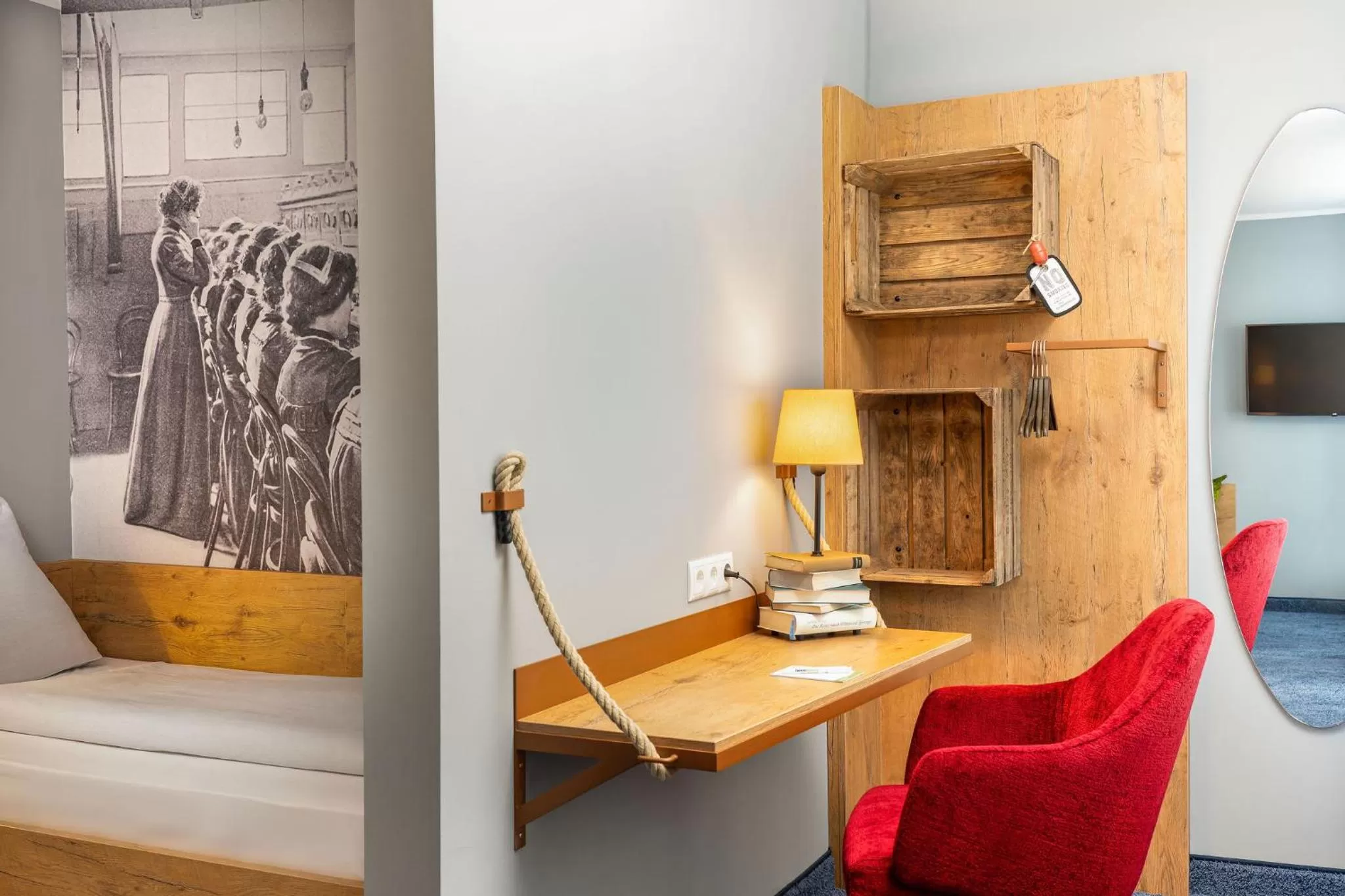 Photo of the whole room, Bed in tinyTwice Hotel Bonn