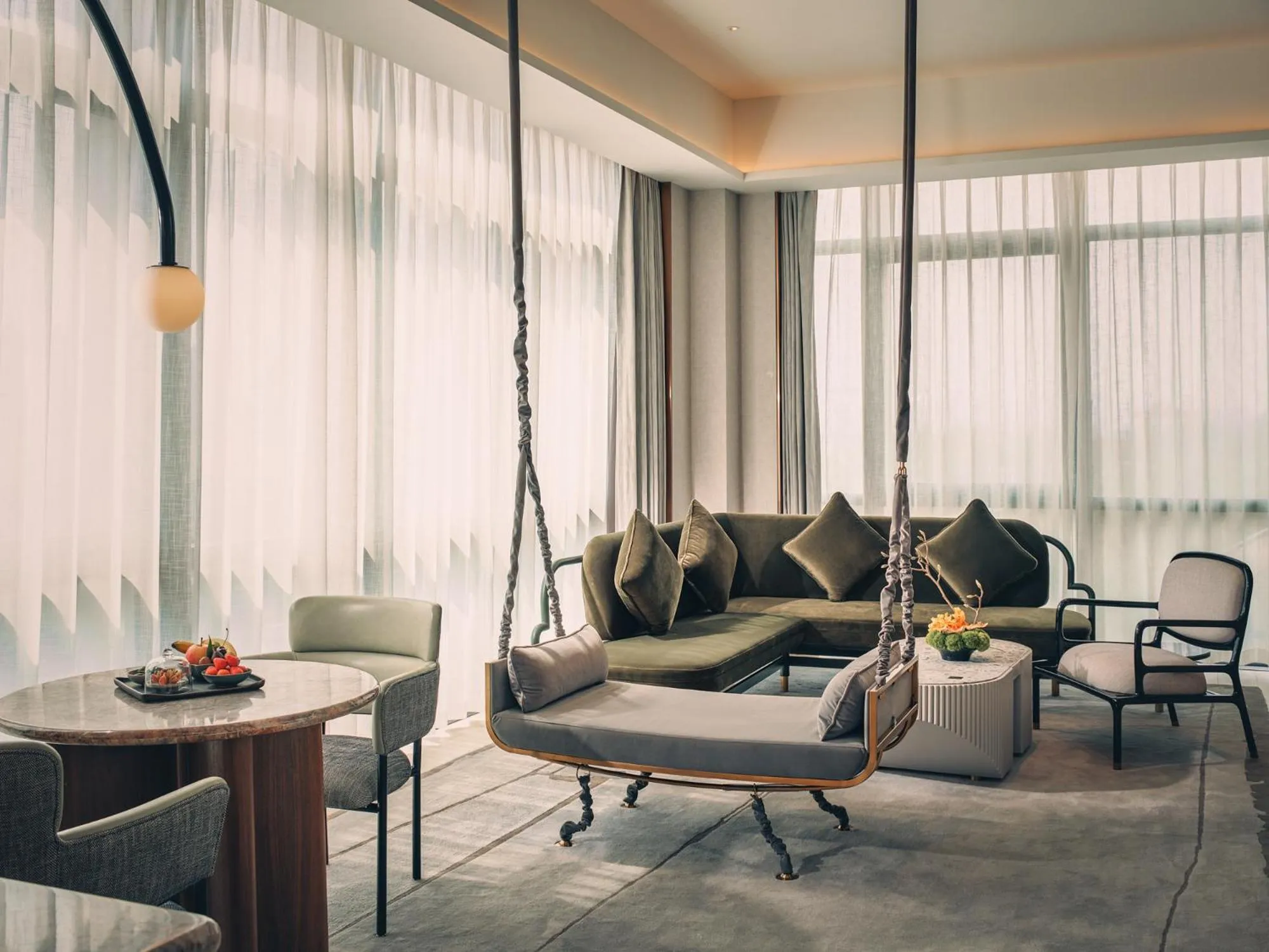 Living room in Hotel Indigo Hangzhou Uptown,Close to Westlake , boutique design hotel with freeflow minibar