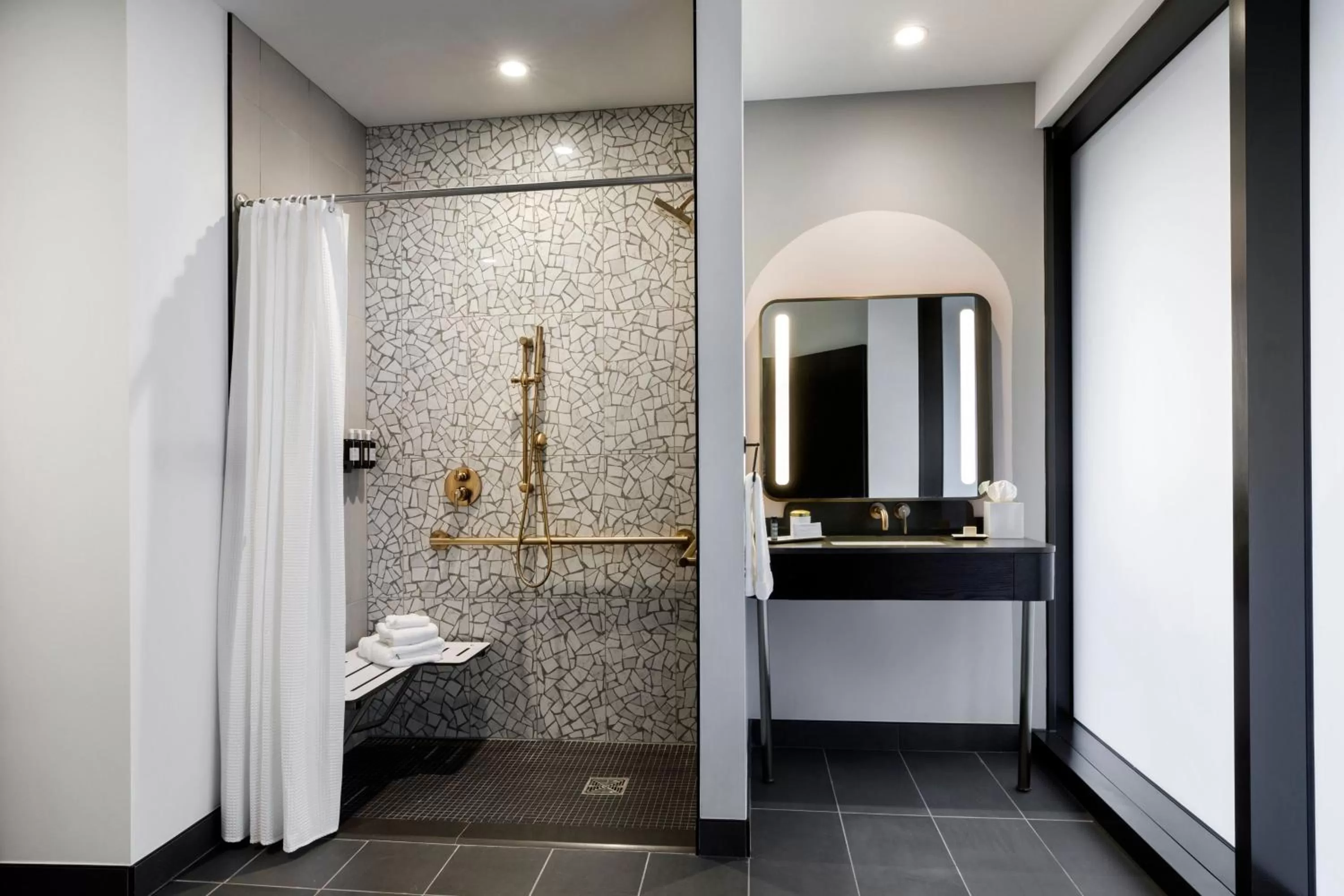 Bathroom in Hotel Indy, Indianapolis, a Tribute Portfolio Hotel