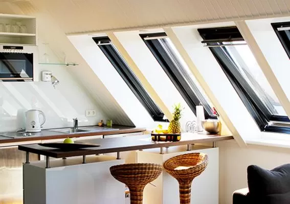 Kitchen or kitchenette in Hotel Seemöwe