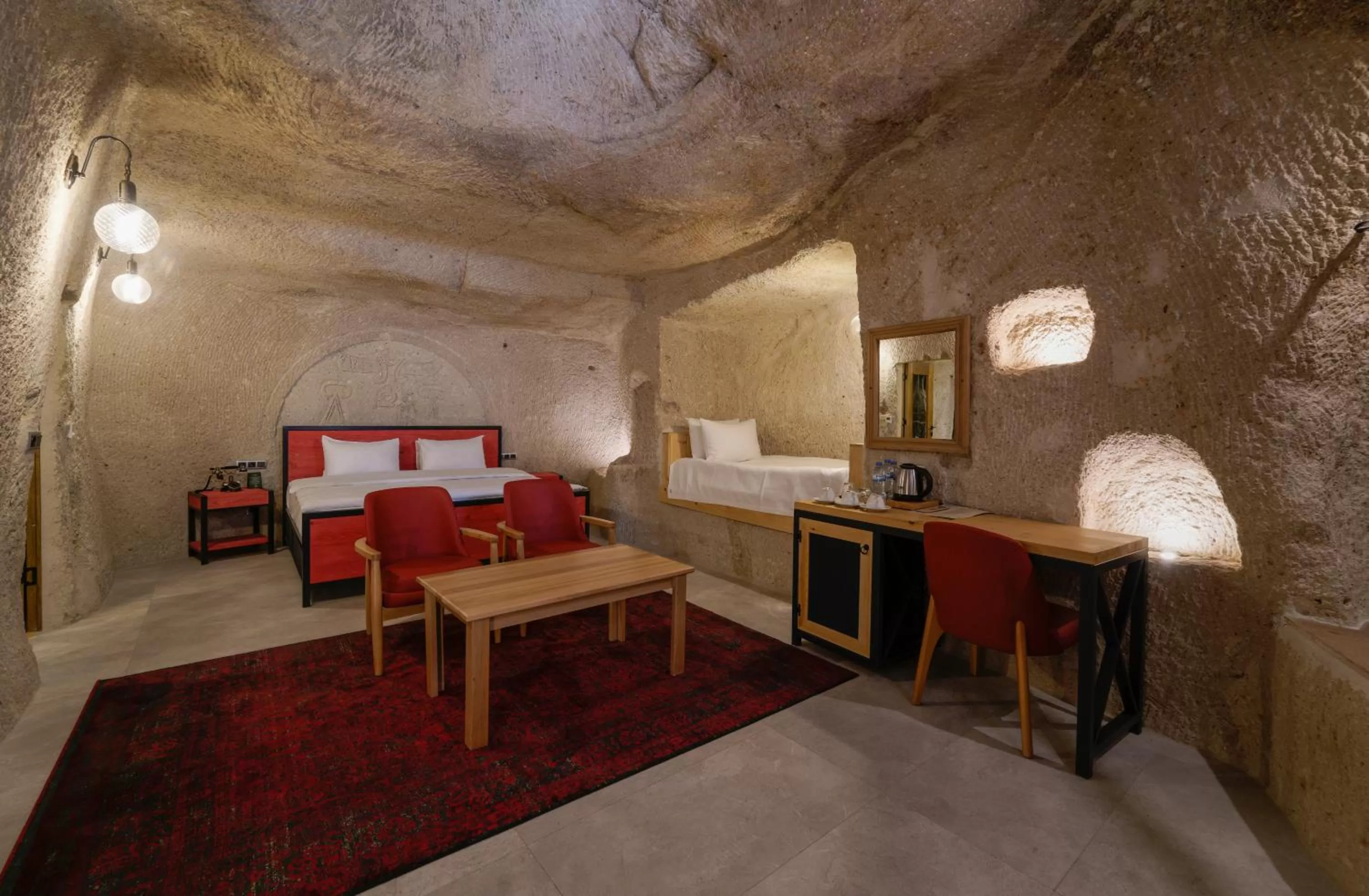 Bed in The Niche Cave Hotel