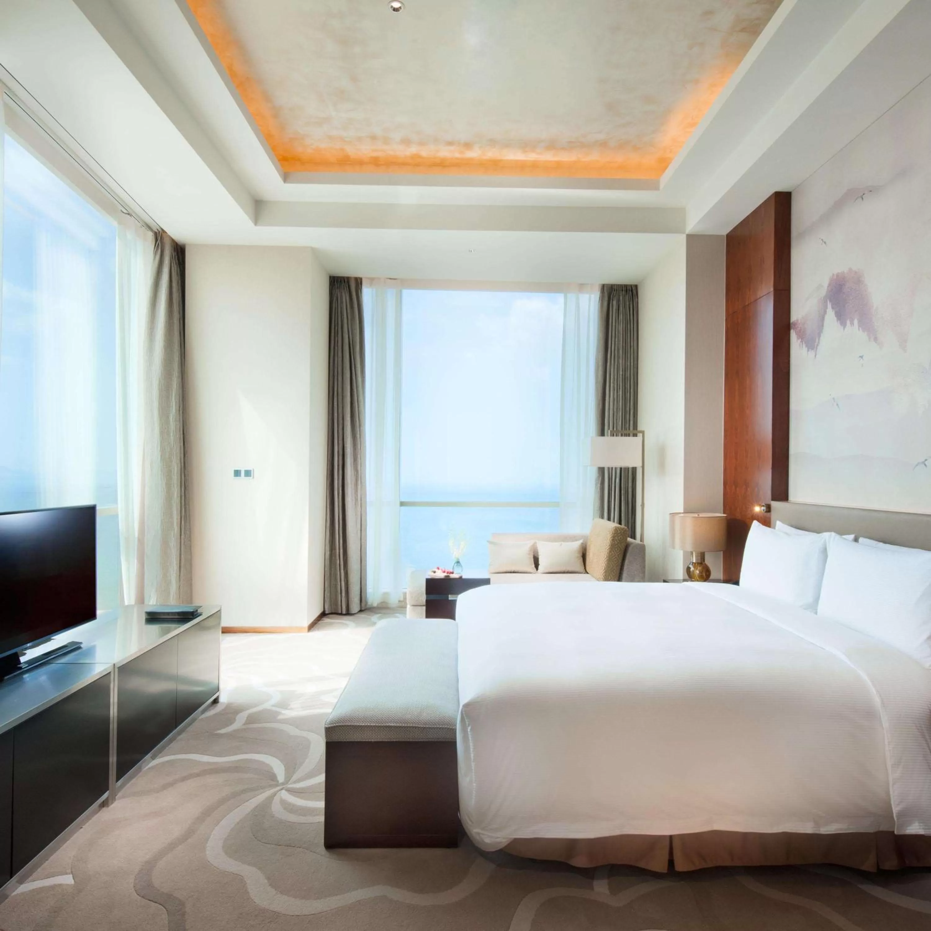 Bed in Hilton Yantai Golden Coast
