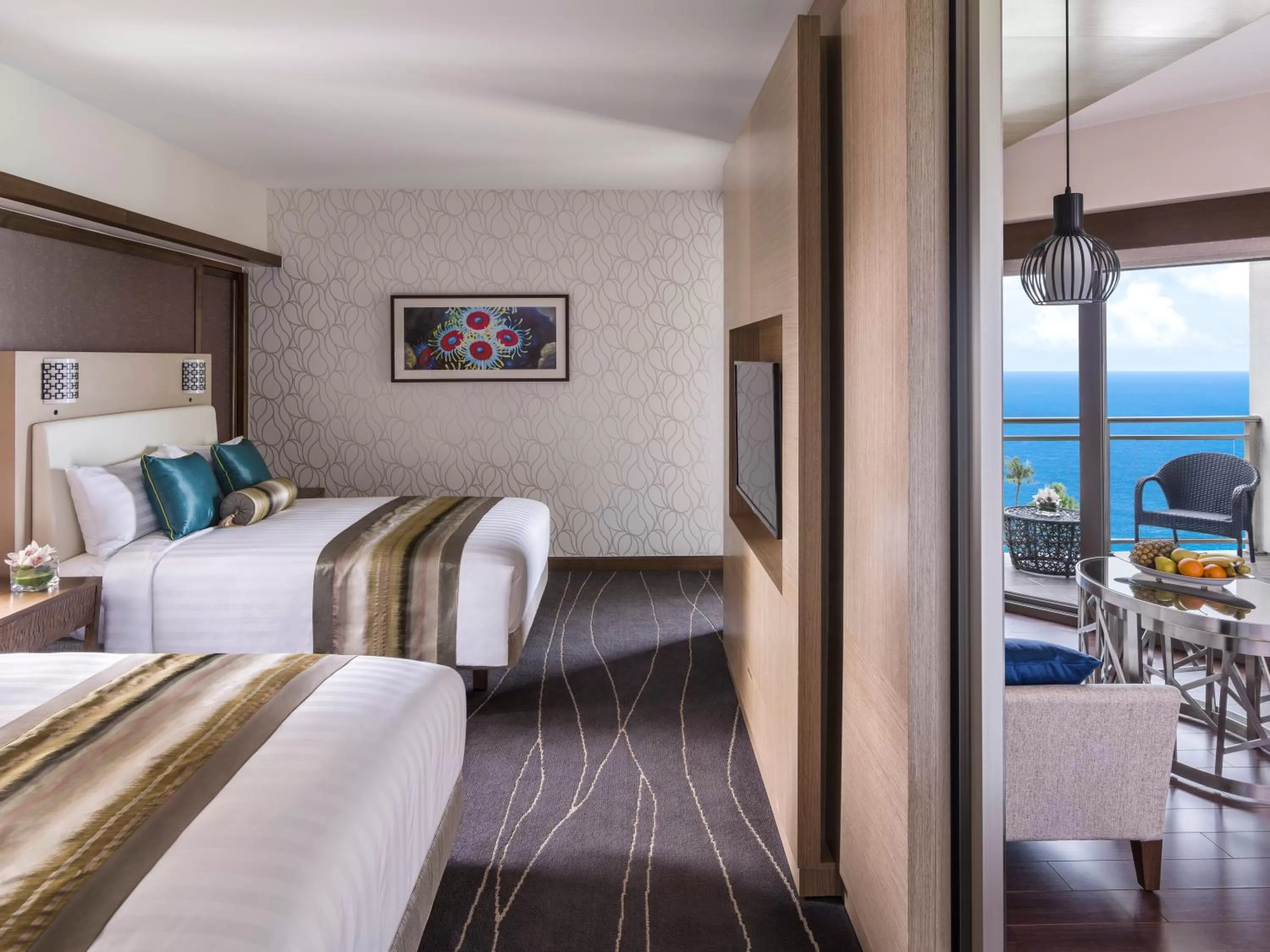 Balcony/Terrace, Bed in Dusit Thani Guam Resort