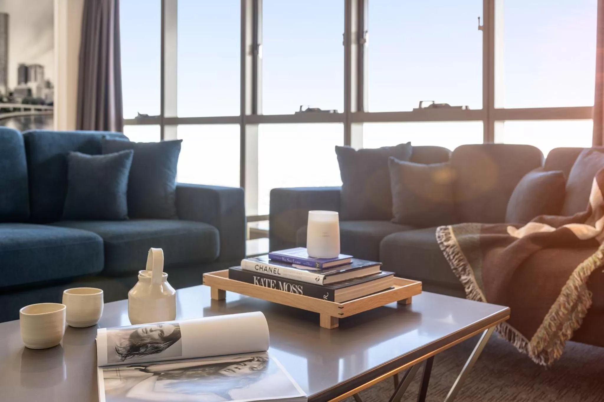 Living room in Meriton Suites Herschel Street, Brisbane