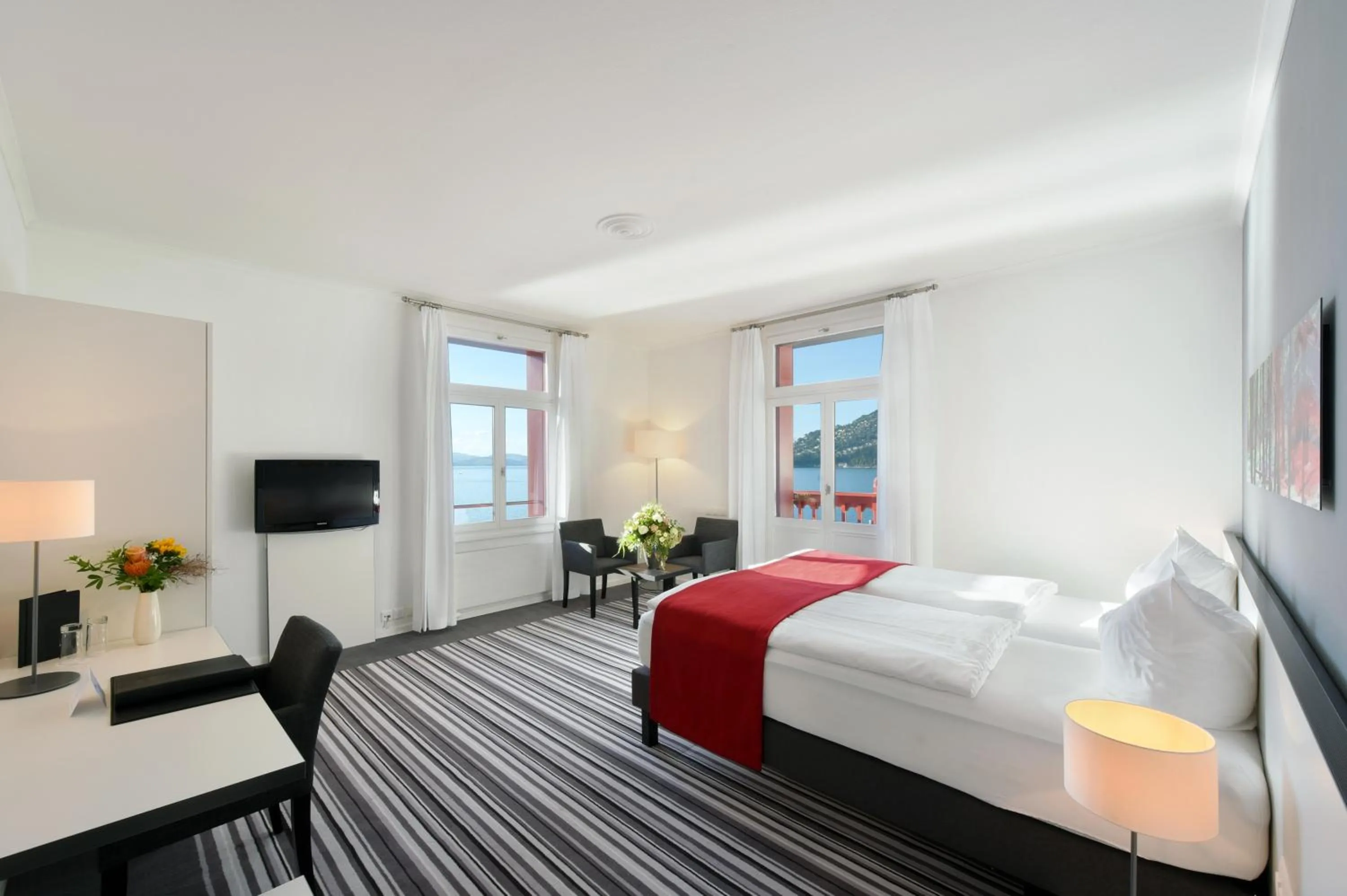 Deluxe Double Room with Lake View in Hotel Vitznauerhof - Lifestyle Hideaway at Lake Lucerne