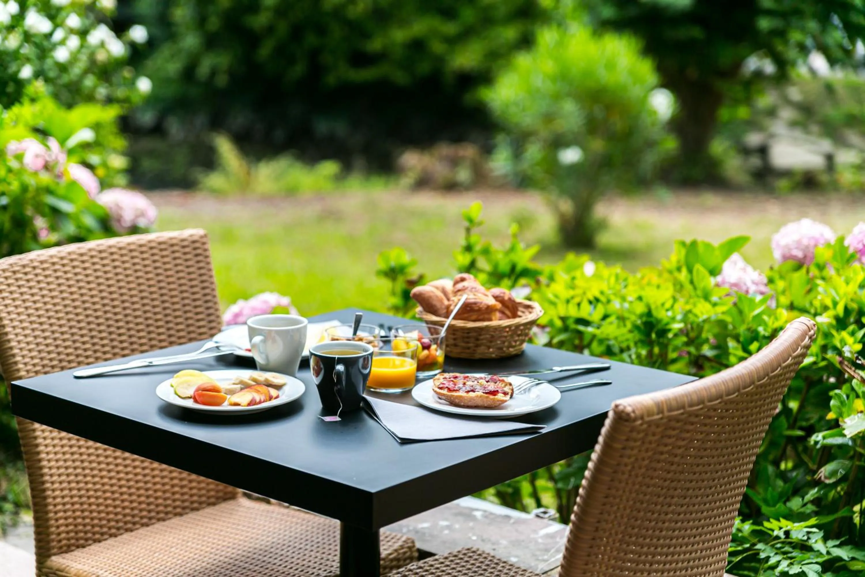 Garden in Hôtel du Pont