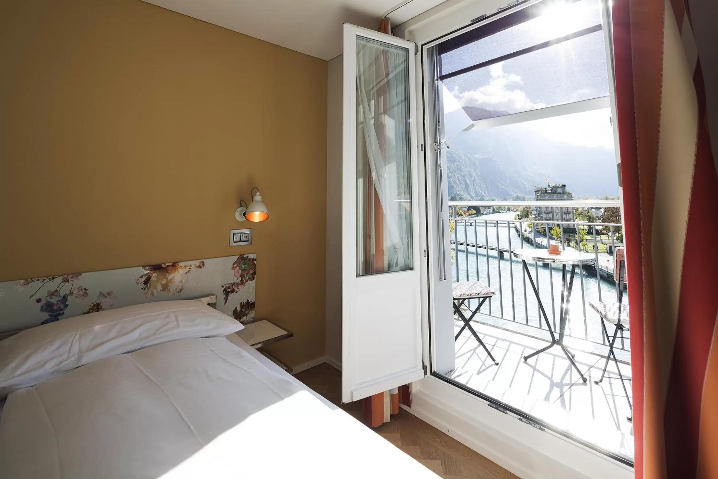 Balcony/Terrace, Bed in Boutique Hotel Bellevue