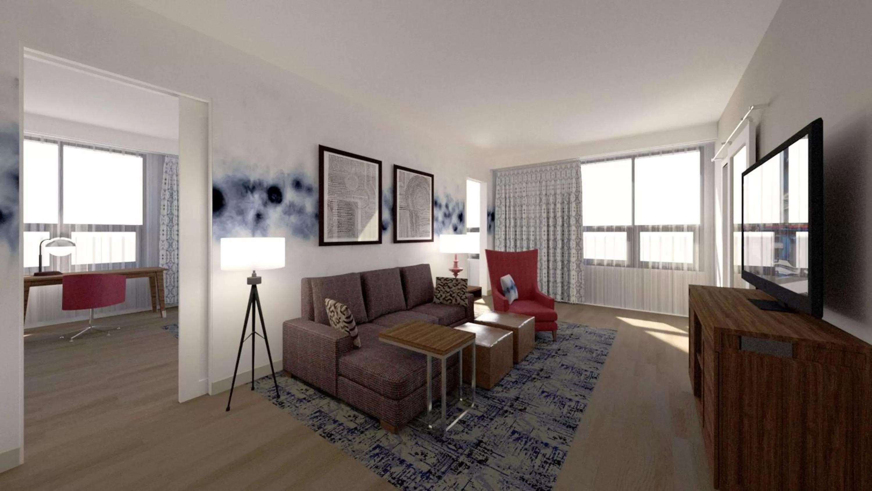 Living room in Hampton Inn And Suites By Hilton Portland-Pearl District