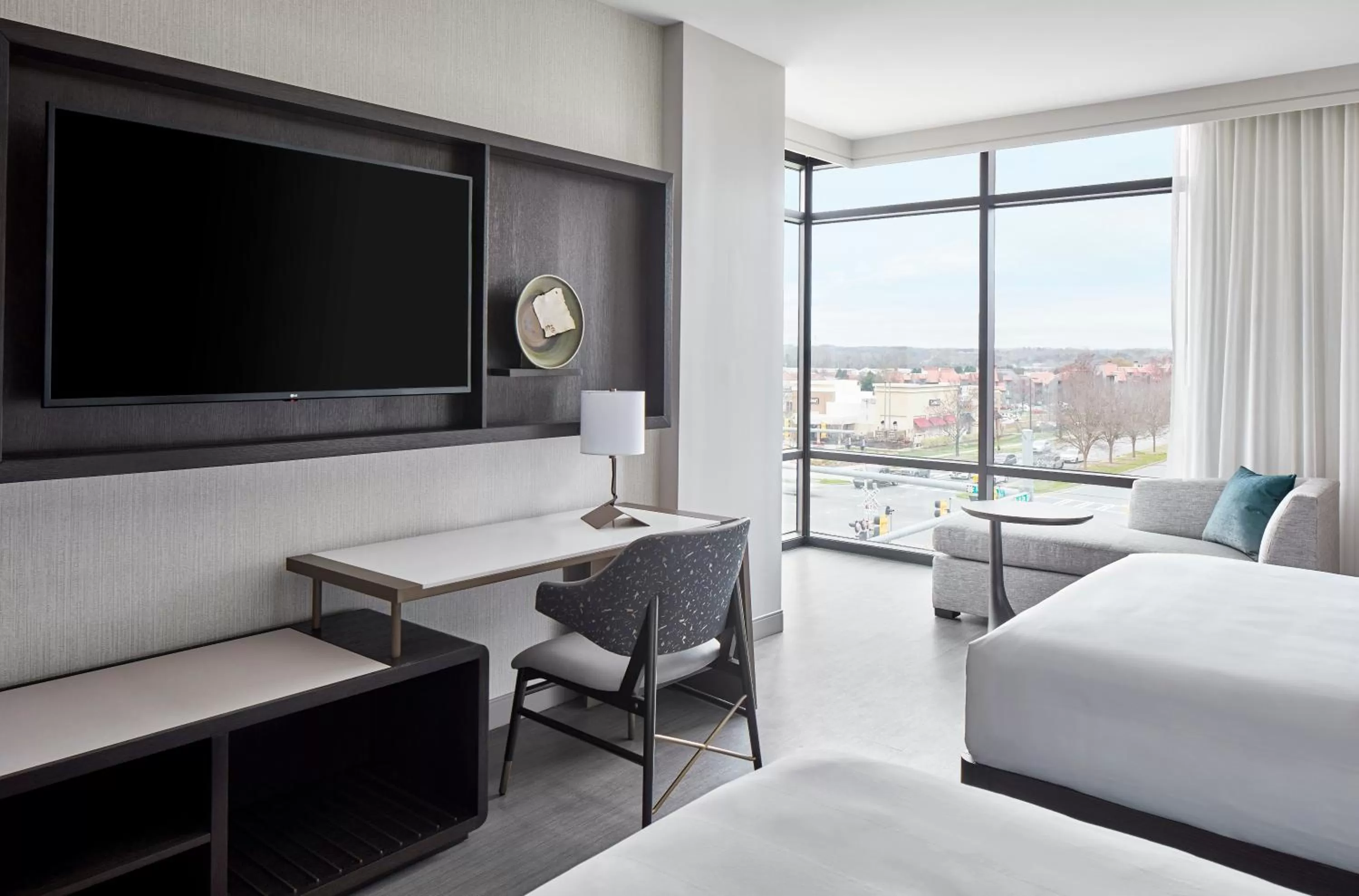 Decorative detail, Bed in UNC Charlotte Marriott Hotel & Conference Center