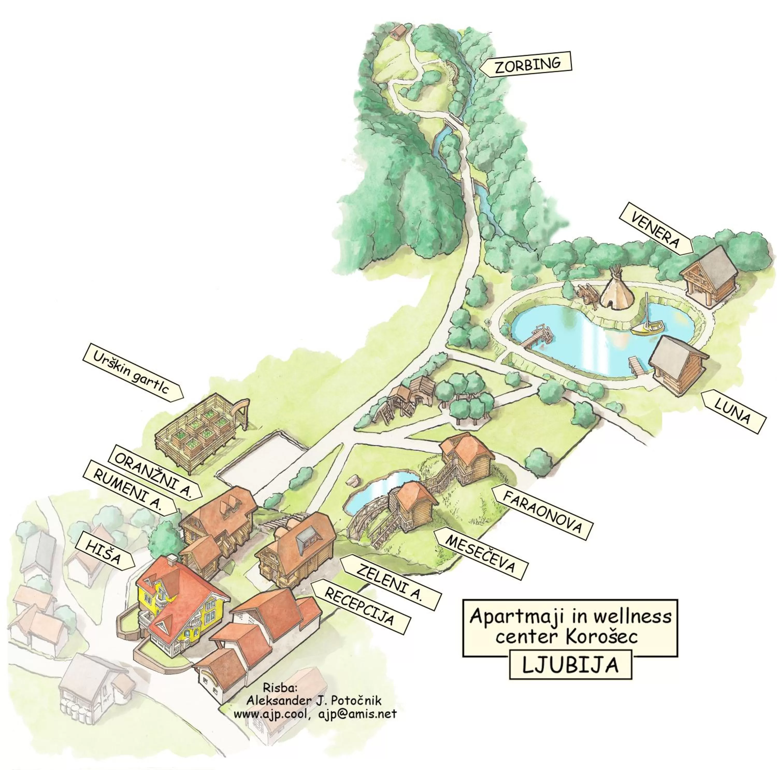 Bird's eye view in Korošec Apartments and Wellness Centre