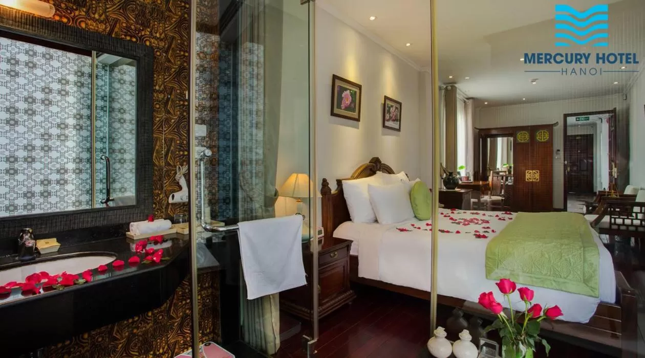 Photo of the whole room, Bed in Mercury Central Hotel Hanoi