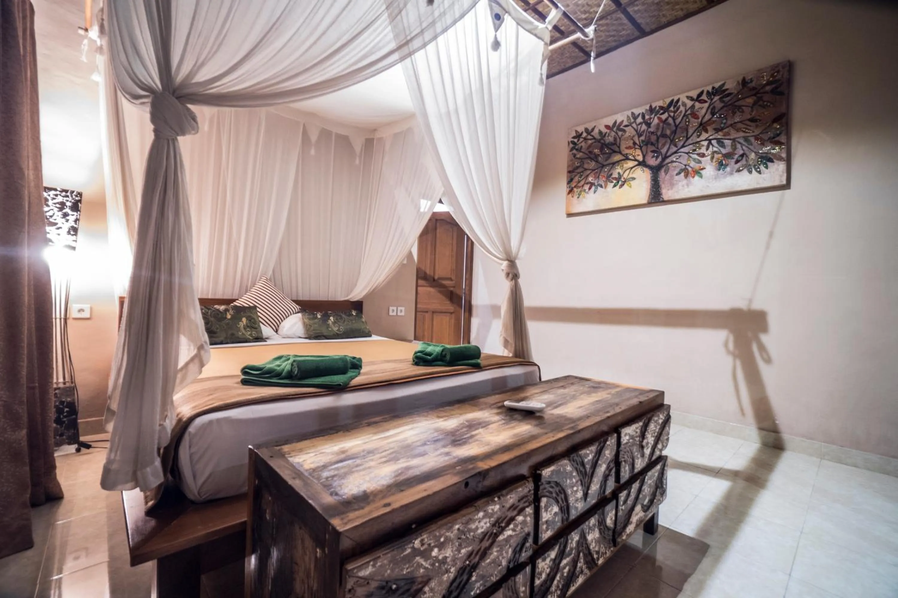 Bedroom, Bed in Gajah Biru Bungalows