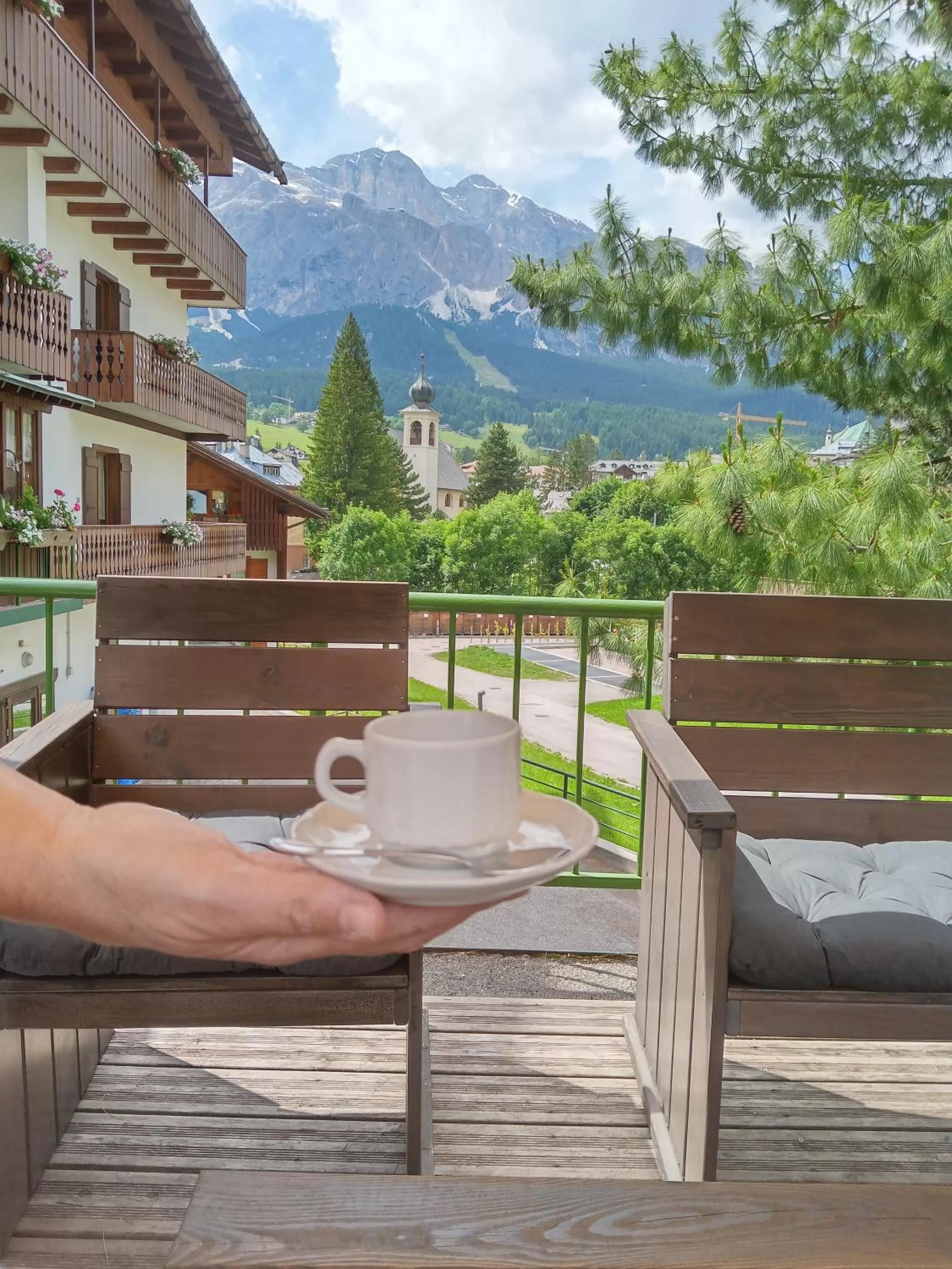 Balcony/Terrace in Hotel Panda Cortina- ricarica auto elettriche