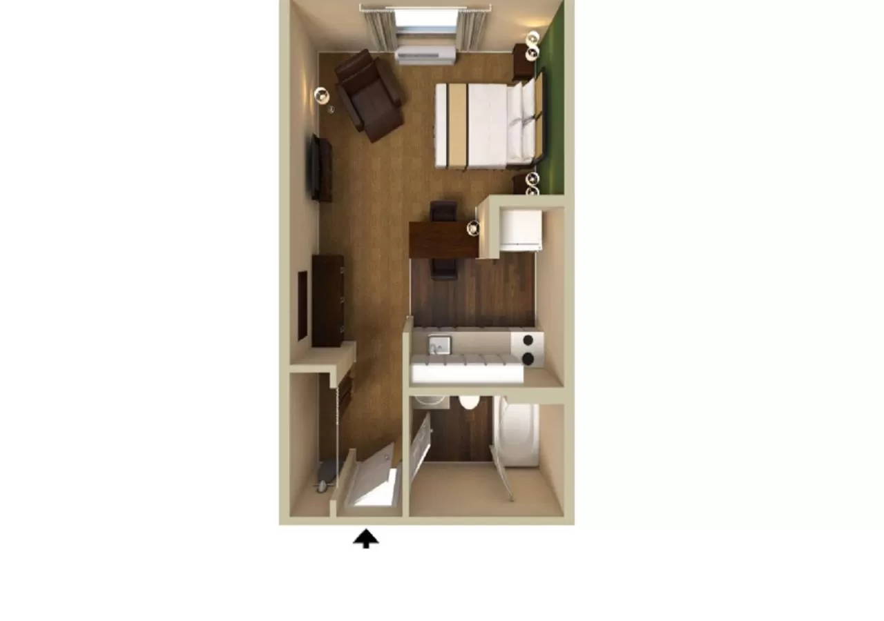 Floor plan in Extended Stay America Select Suites - Detroit - Ann Arbor - University South