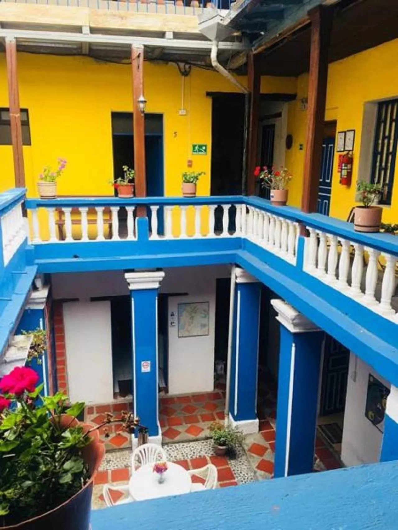 Bird's eye view in Blue Door Housing Historic Quito