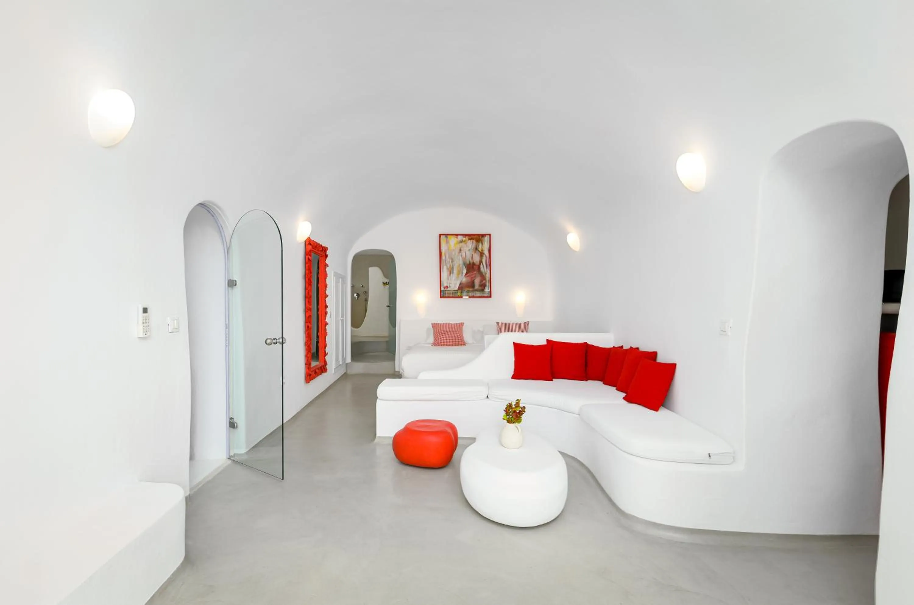 Living room, Bed in Trieris Villa & Suites