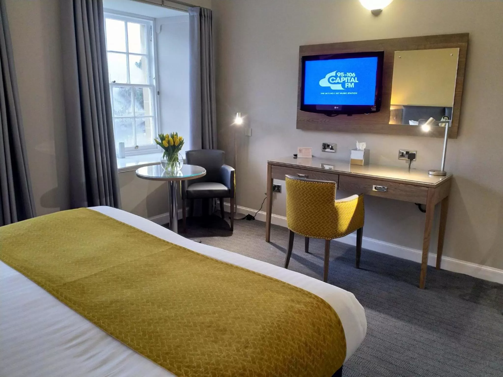 River view, Bed in New Lanark Mill Hotel