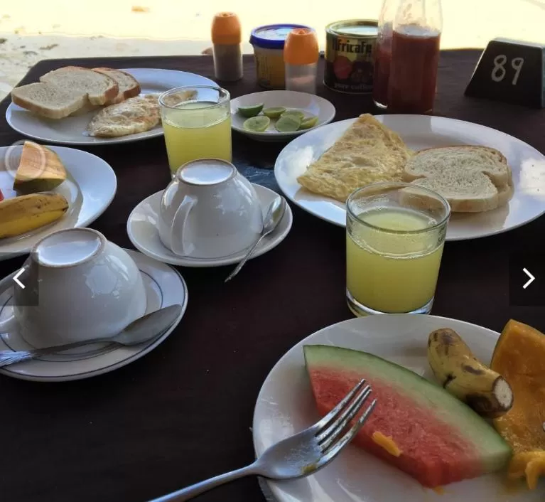 Breakfast in Ebony & Ivory Beach Bungalows