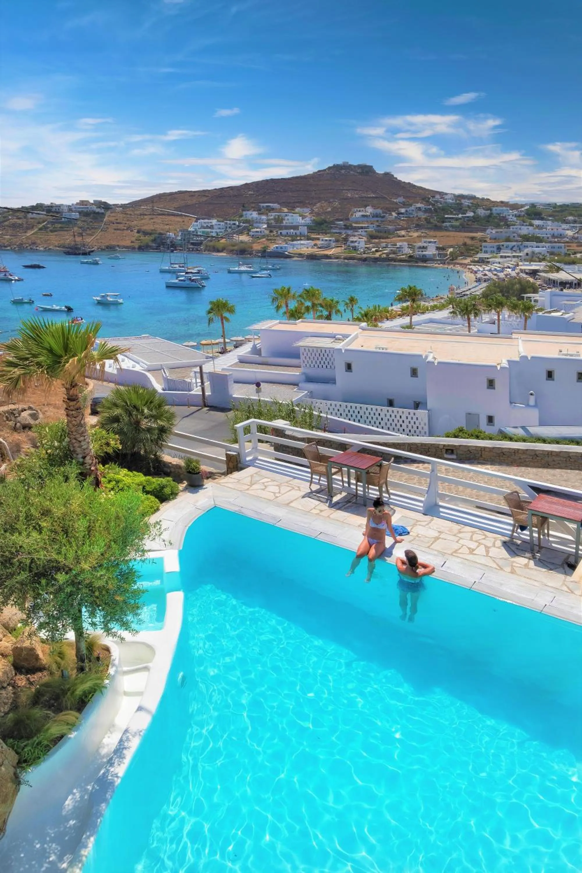 Pool view in Deliades Hotel