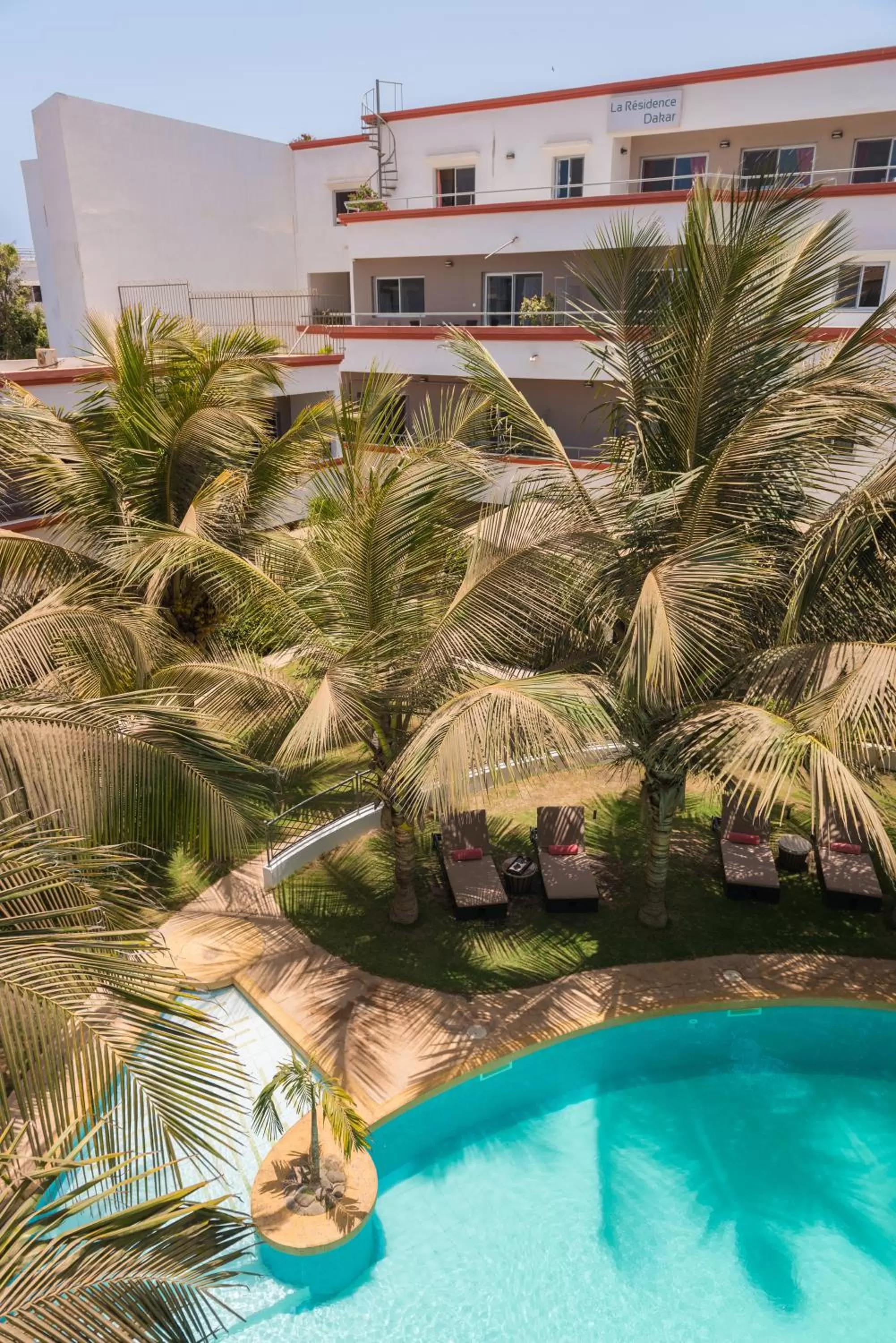 Pool view in La Résidence