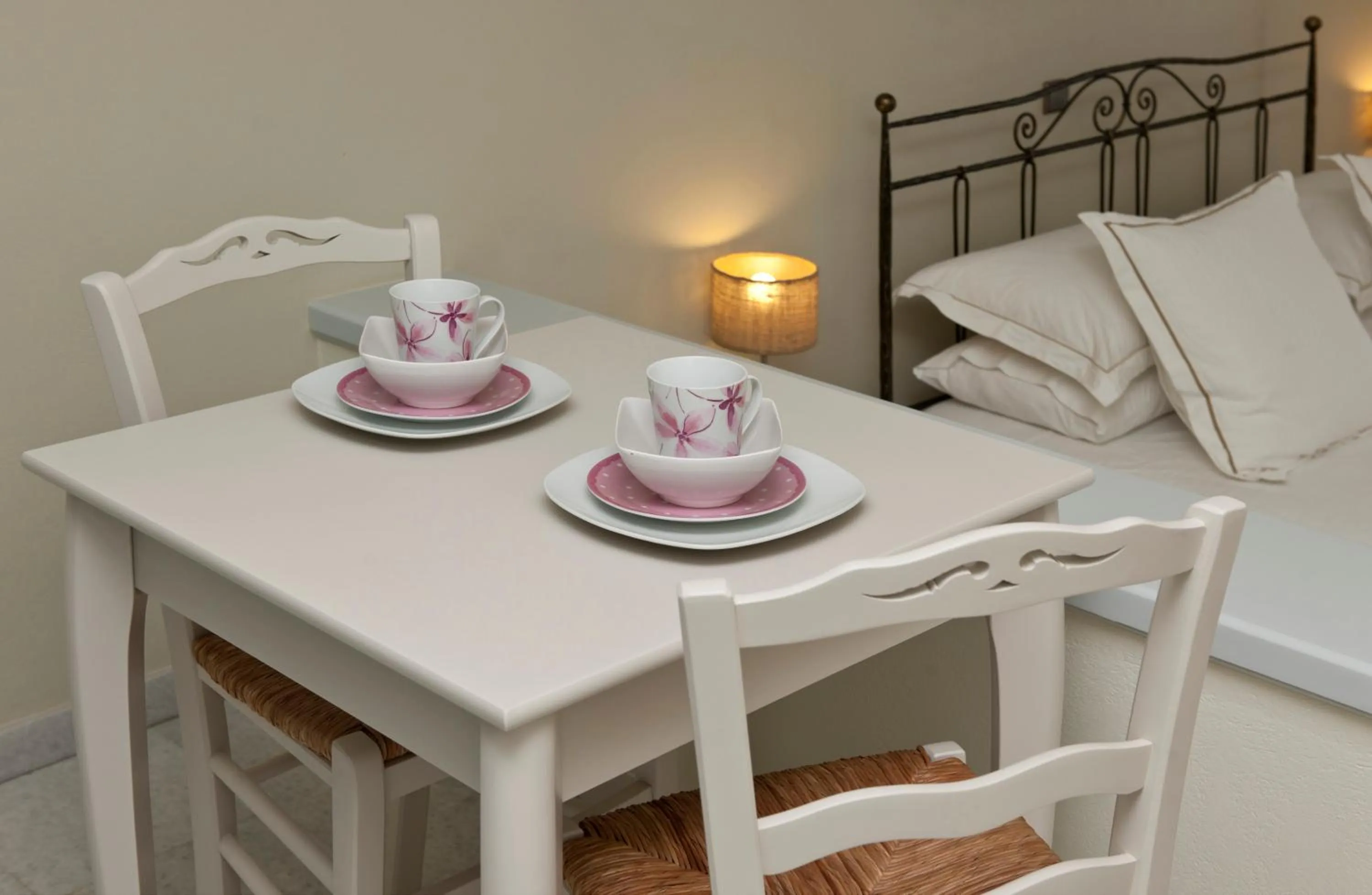 Decorative detail, Bed in Ammos Naxos Exclusive Apartments & Studios