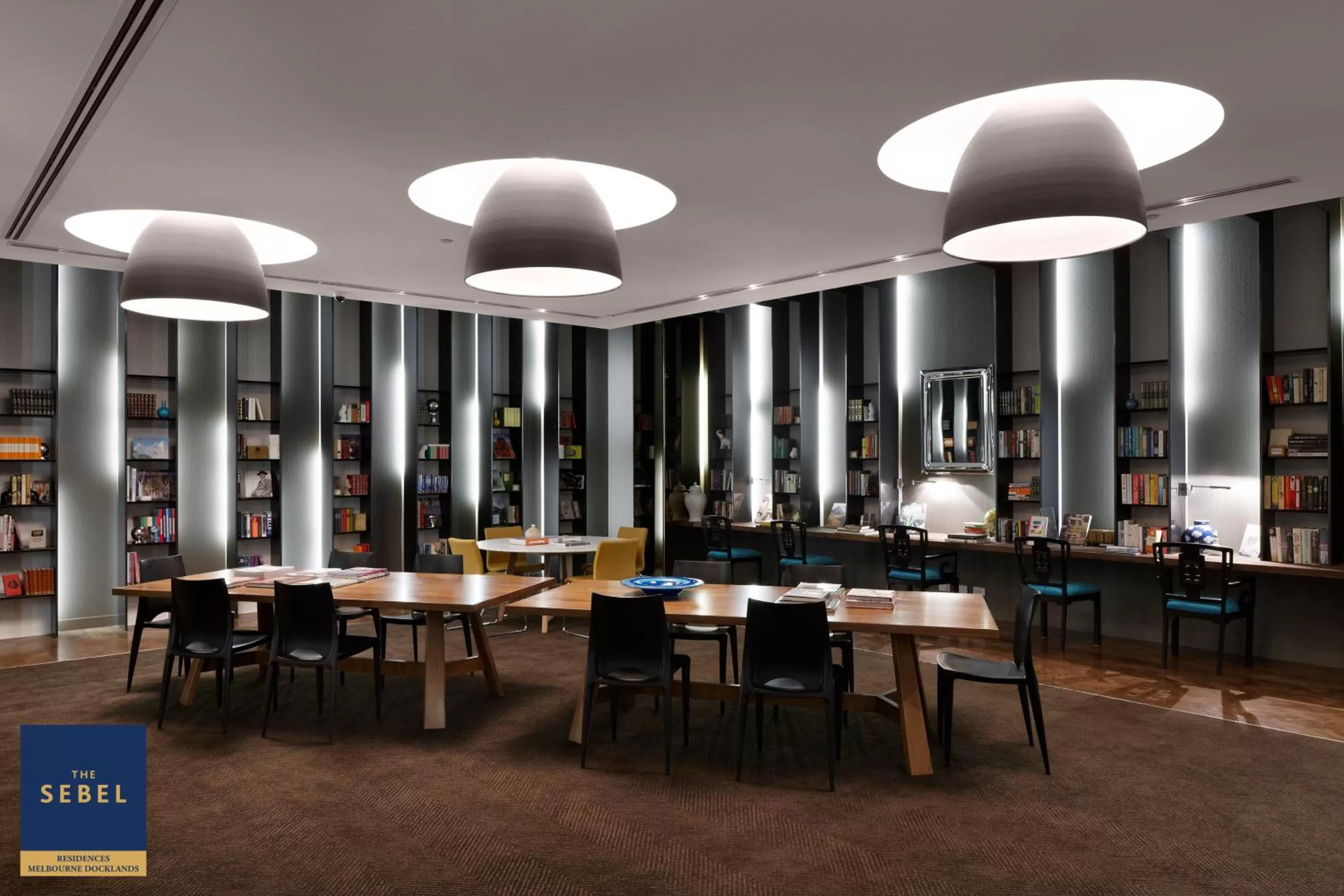 Library in The Sebel Residences Melbourne Docklands Serviced Apartments