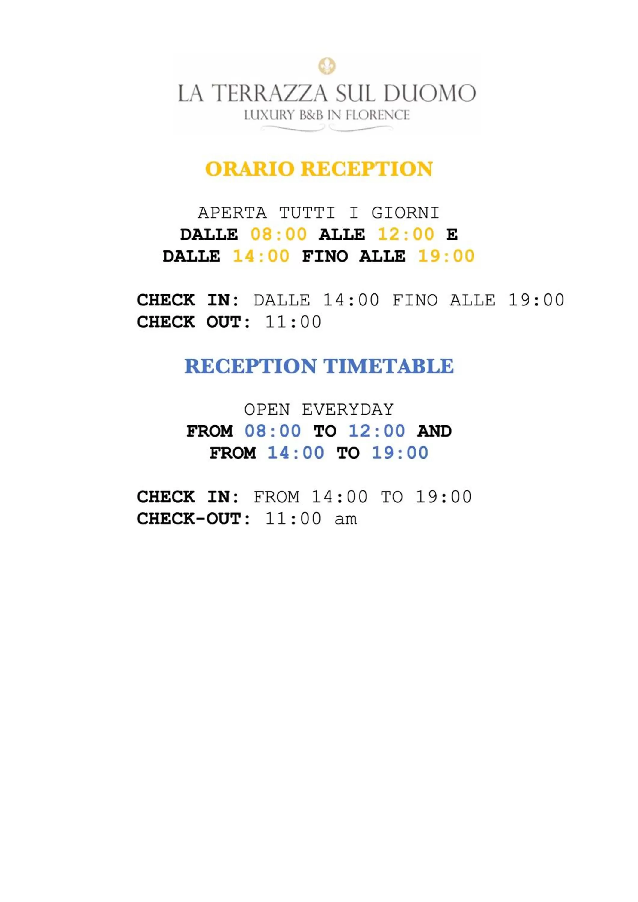 Lobby or reception in B&B La Terrazza Sul Duomo