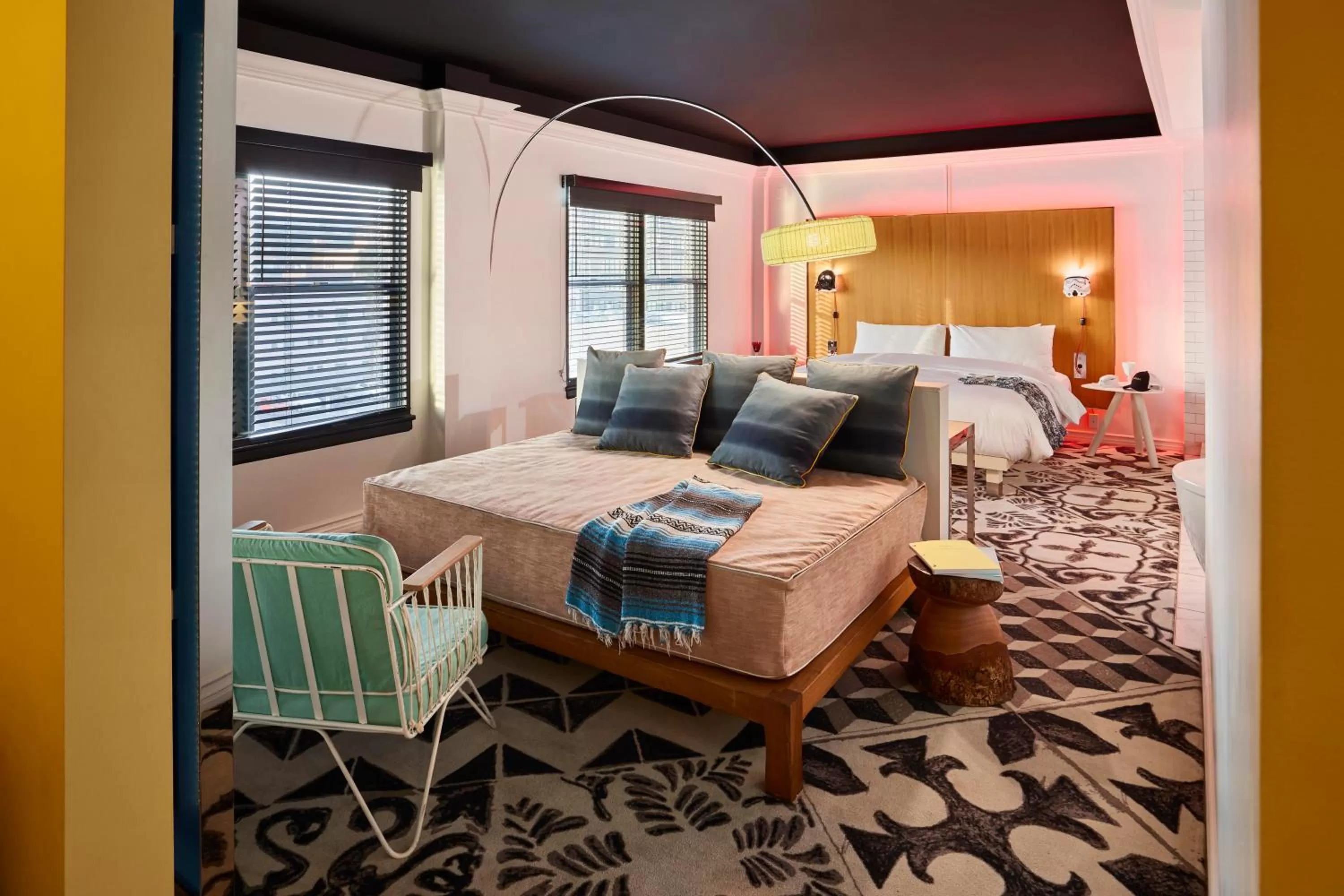 Bed in Mama Shelter Los Angeles