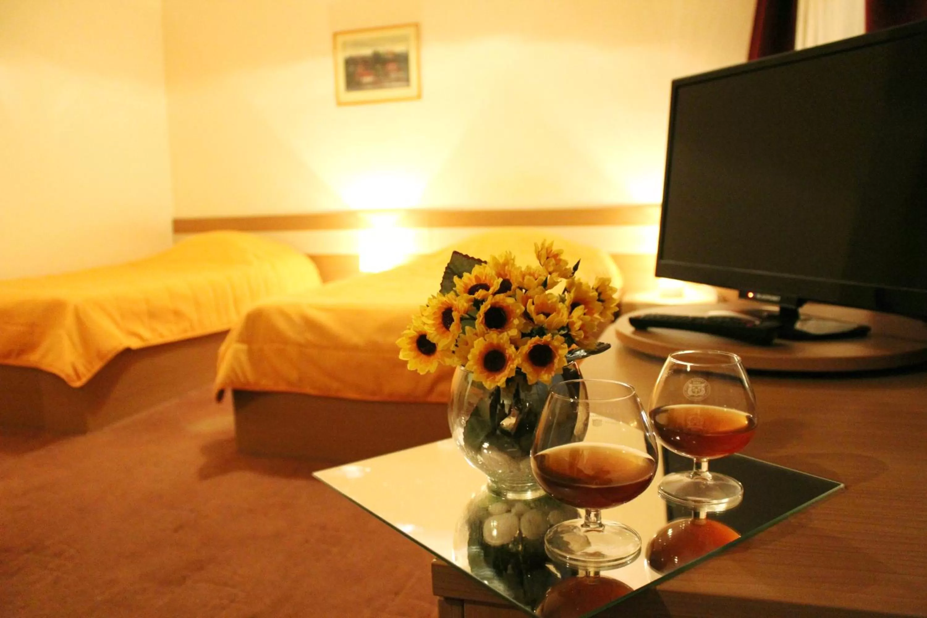 Alcoholic drinks, Bed in Hotel of Bulgarian Academy of Sciences