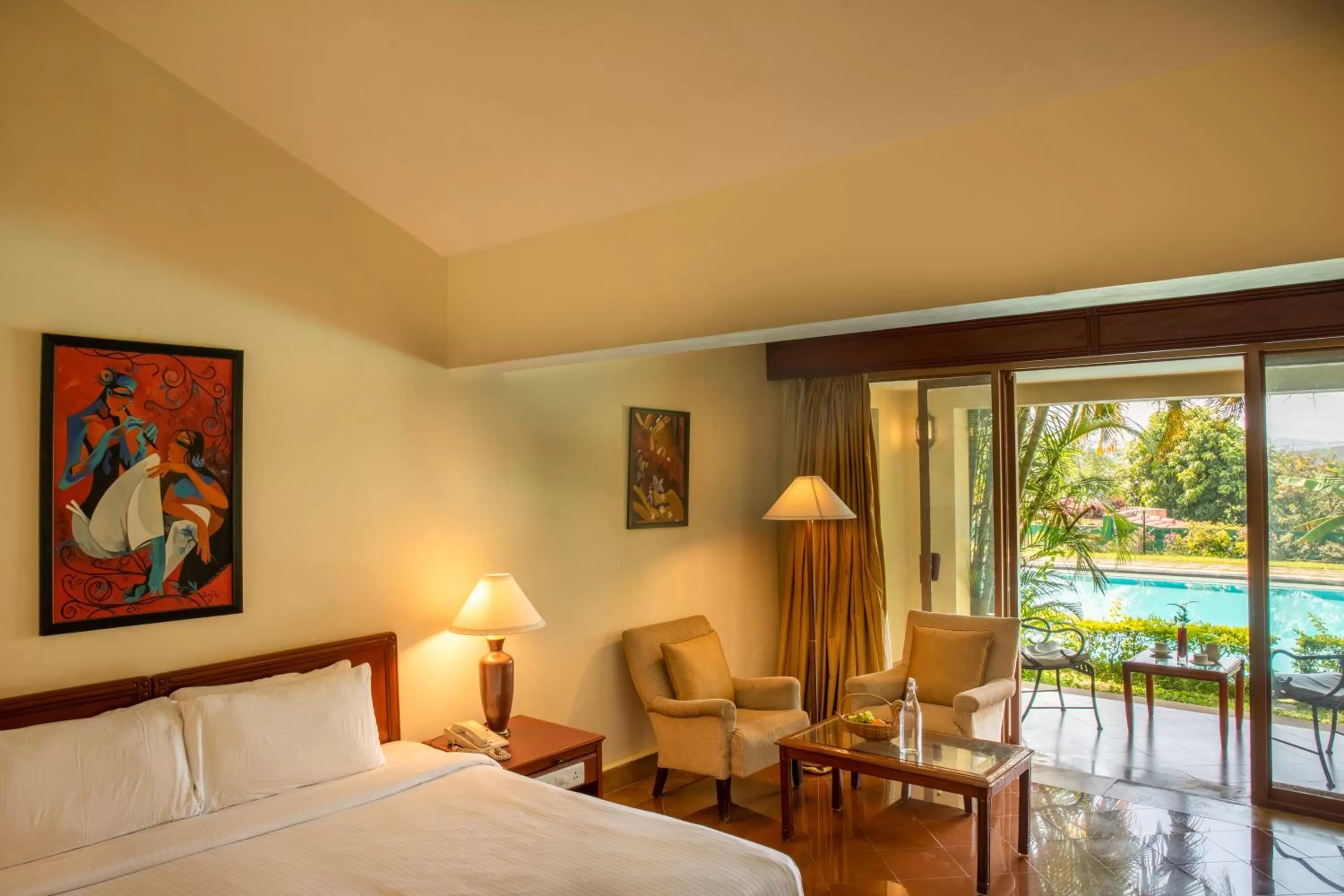 Pool view, Bed in Gateway Chikmagalur